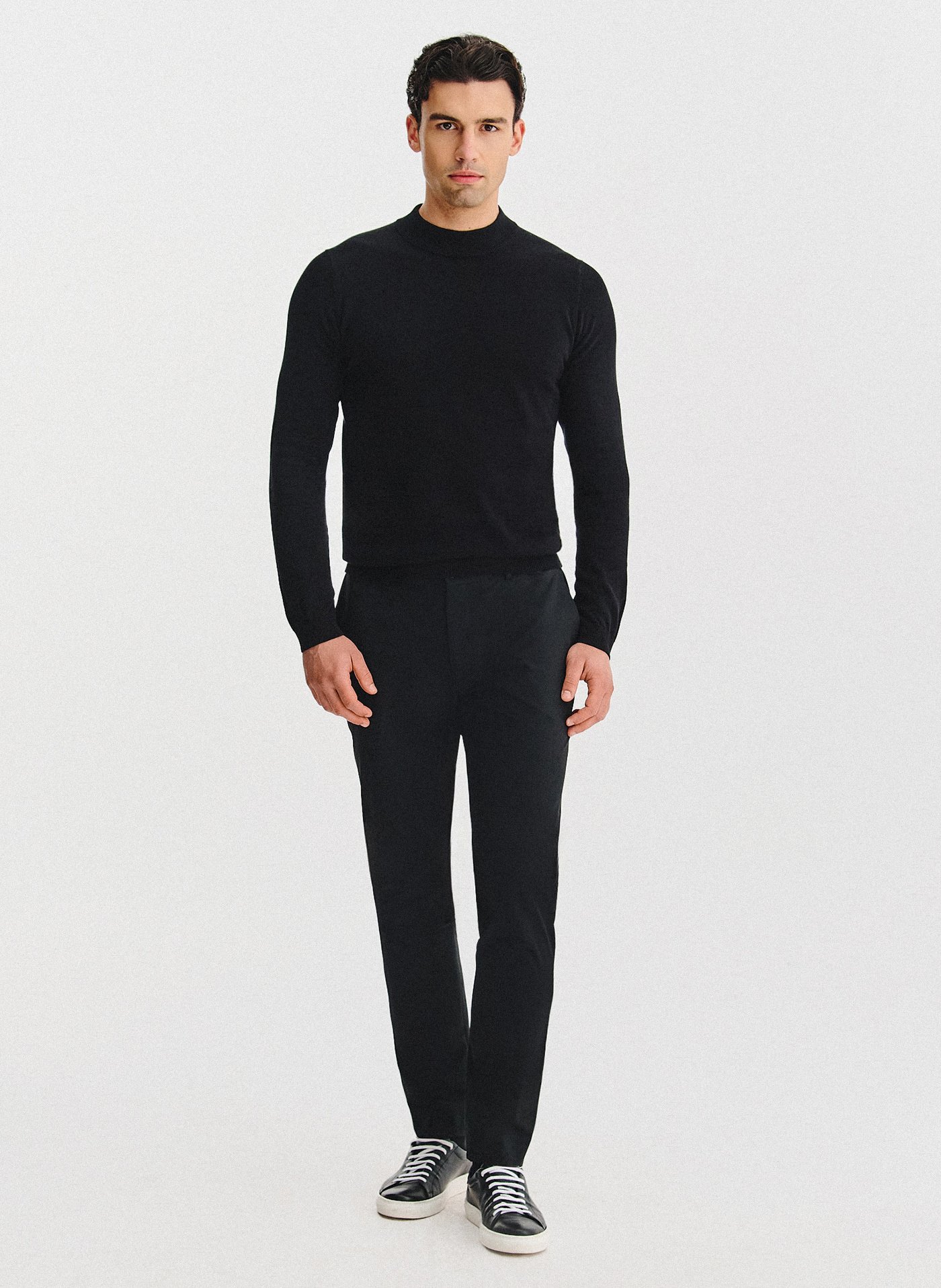 PAKO LORENTE - Czarny bawełniany półgolf męski