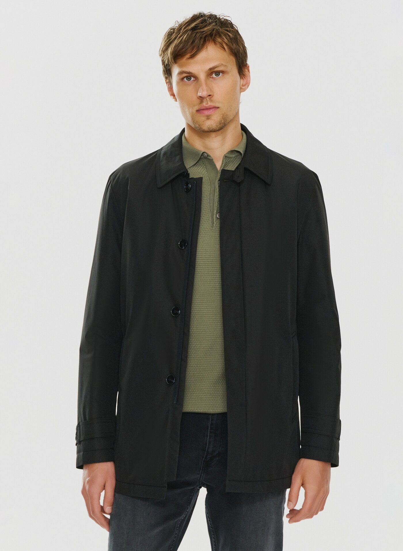 PAKO LORENTE – Czarny przejściowy płaszcz męski