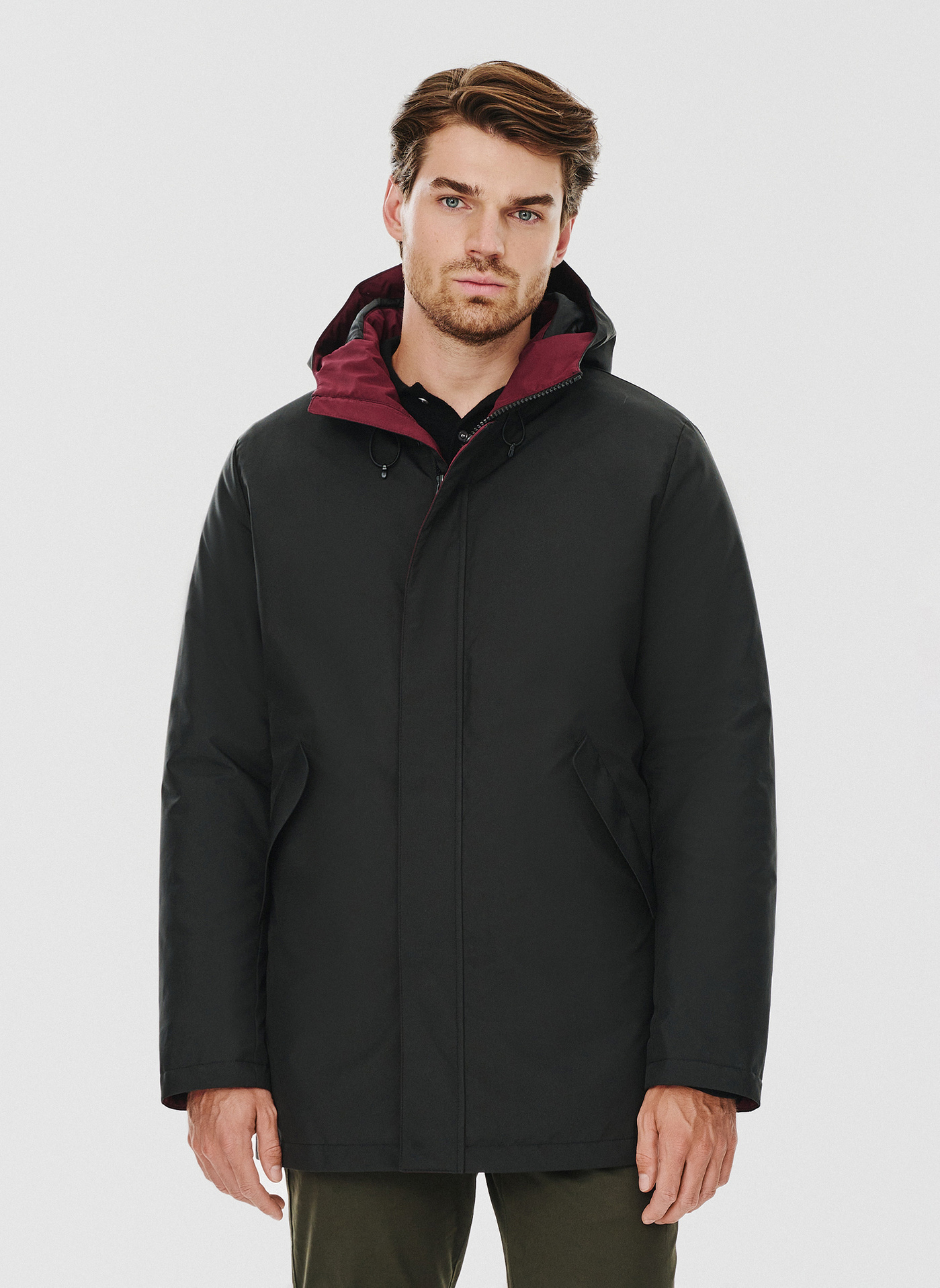 PAKO LORENTE – Czarna kurtka męska z kapturem