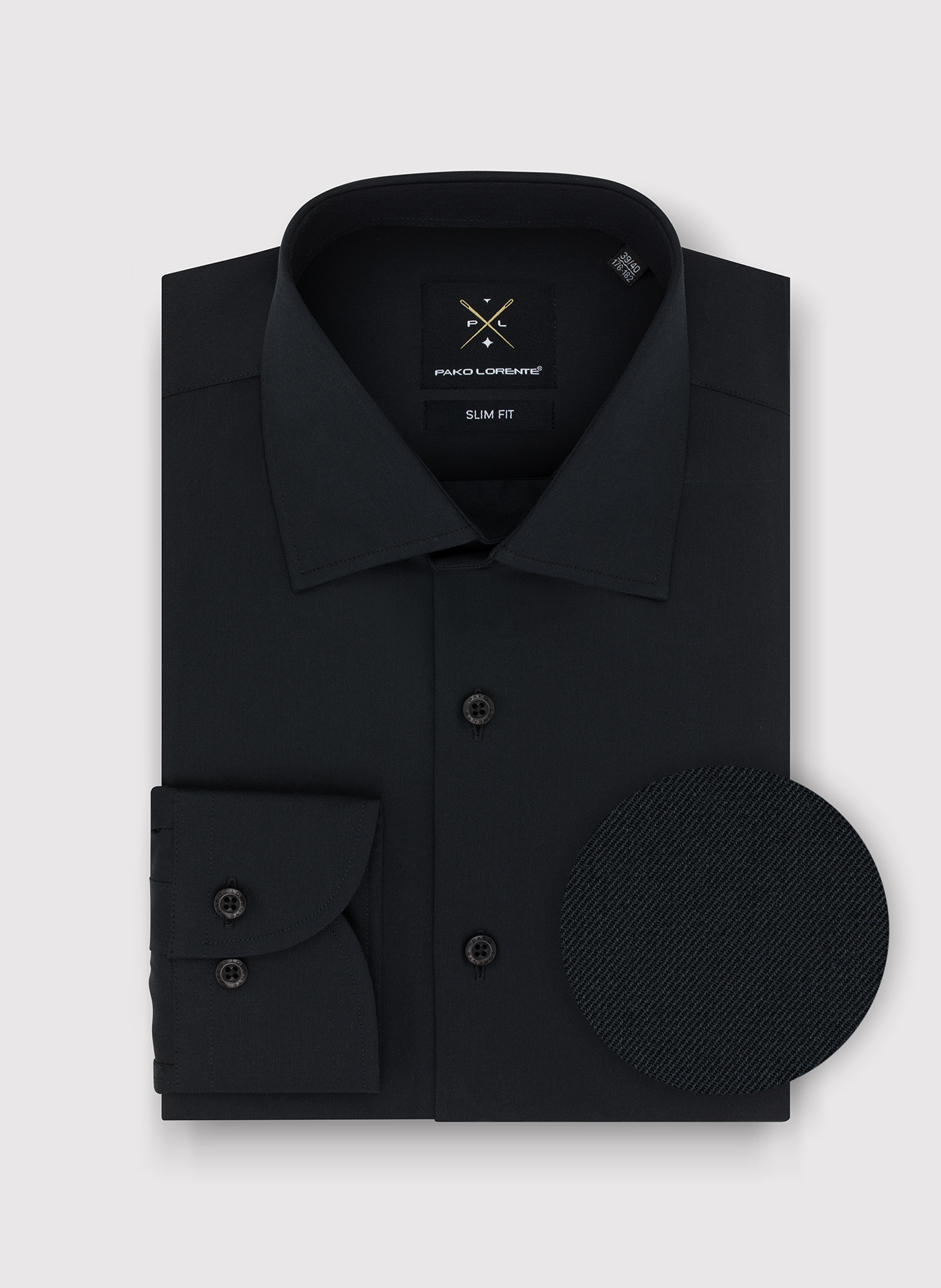 PAKO LORENTE – Bawełniana czarna koszula męska