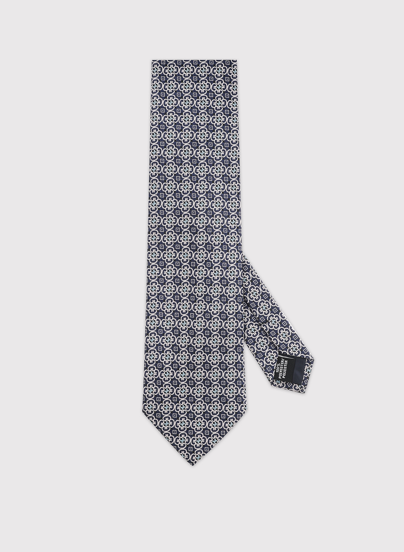 PAKO LORENTE - Granatowy krawat w kwiatowy wzór