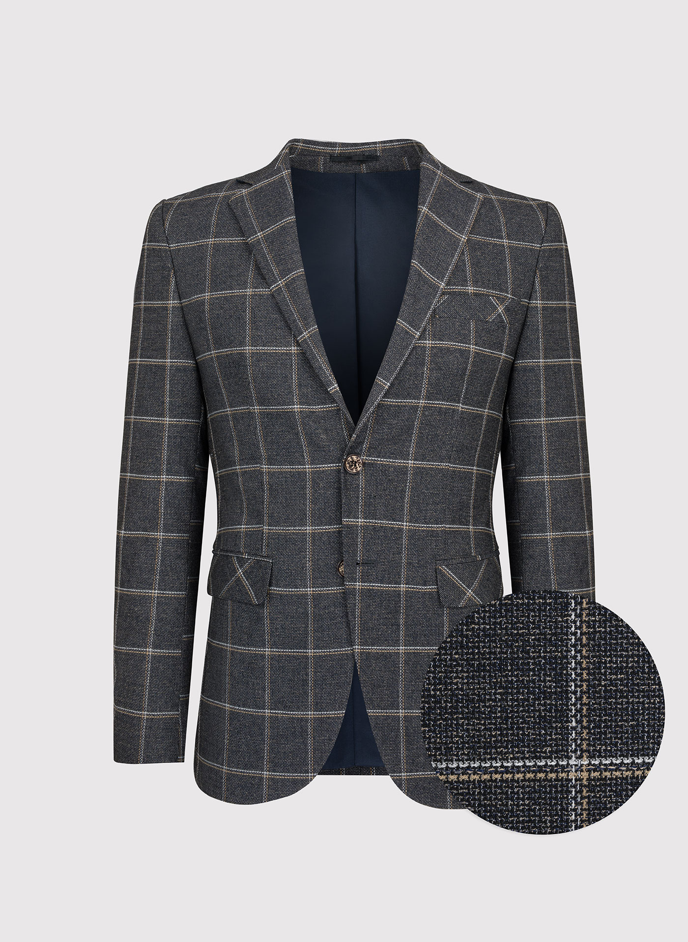 PAKO LORENTE – Szara marynarka męska w kratę