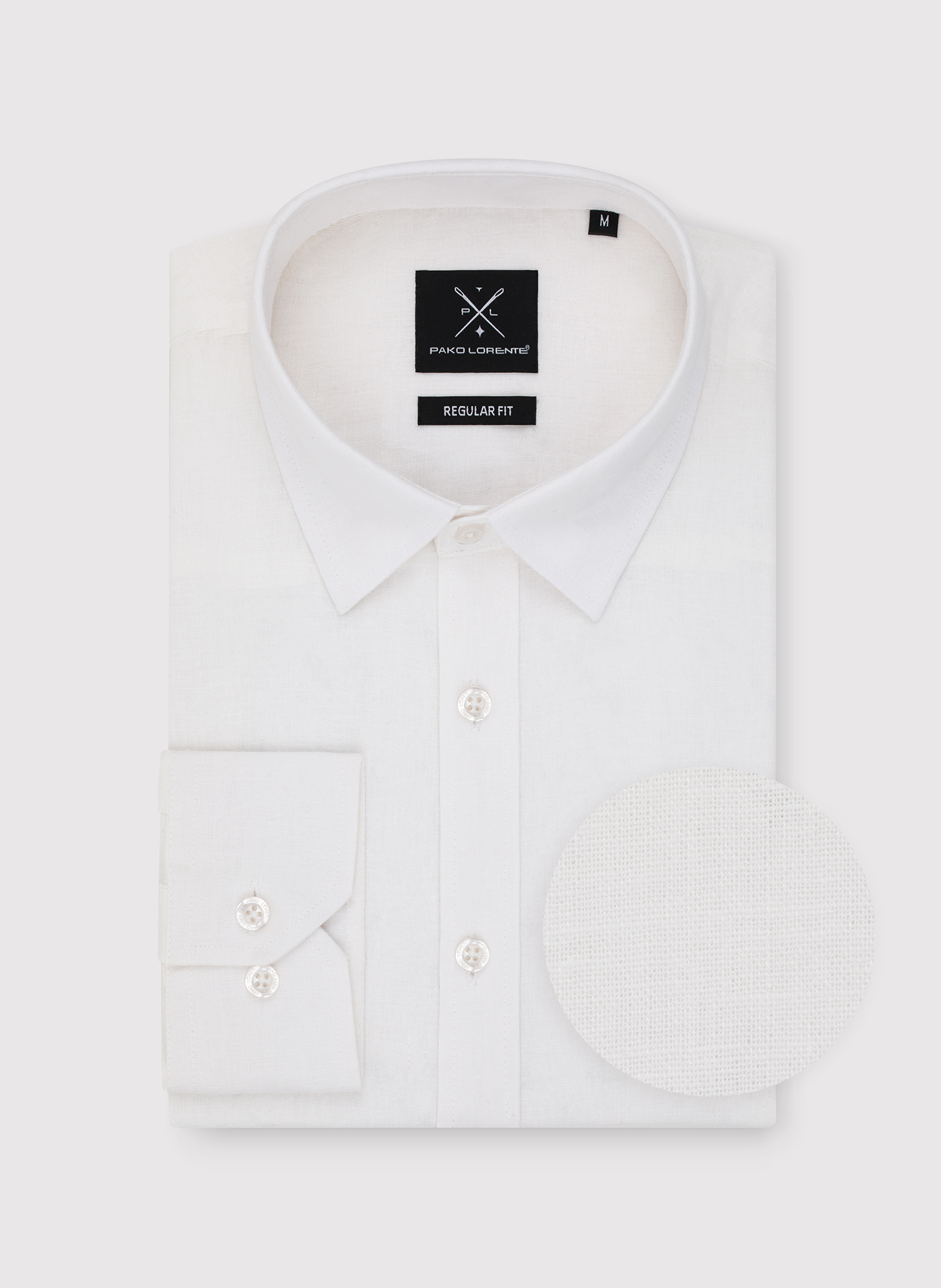 Biała koszula męska z lnem