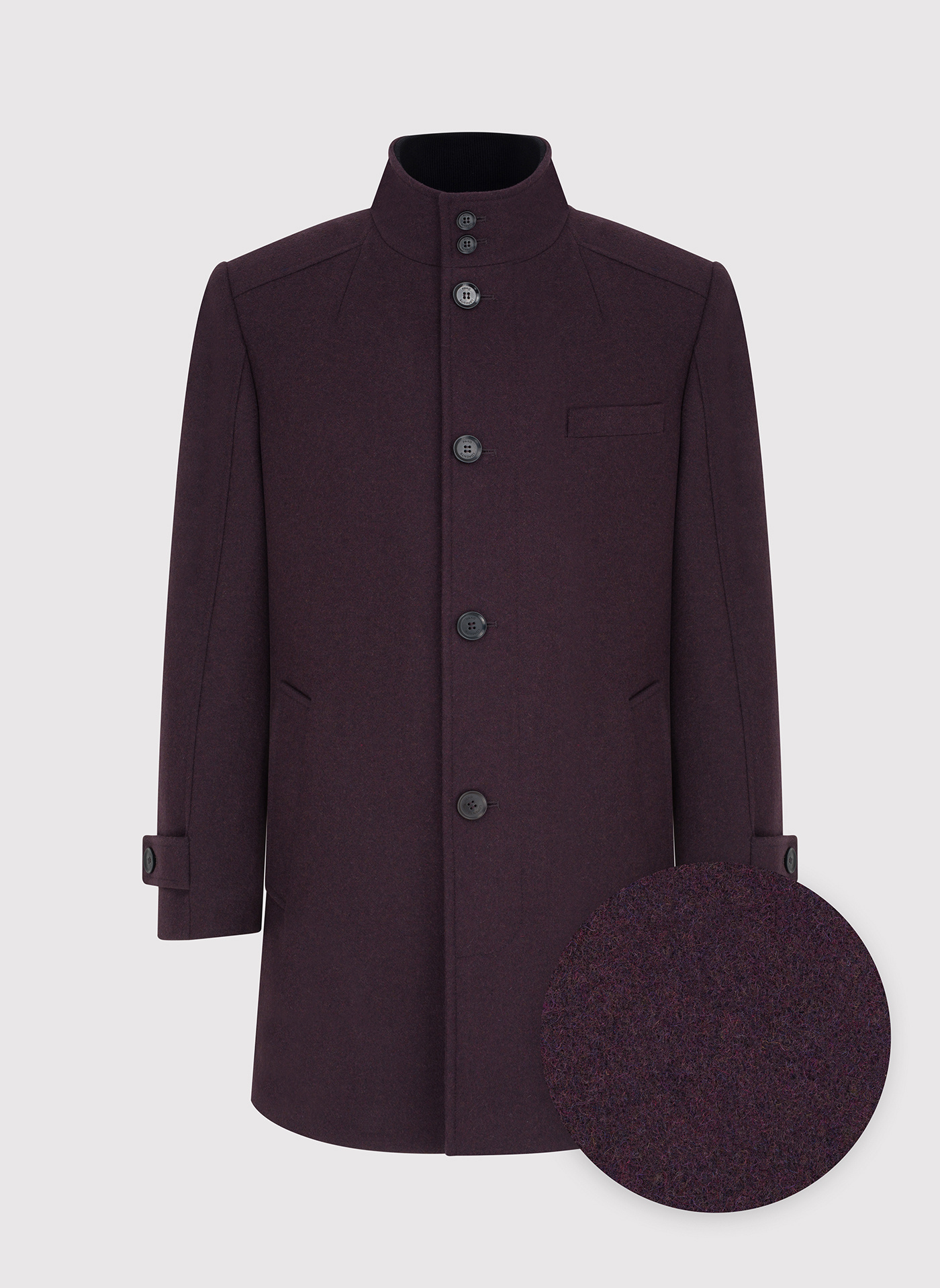 PAKO LORENTE – Wełniany płaszcz męski w kolorze bordowym