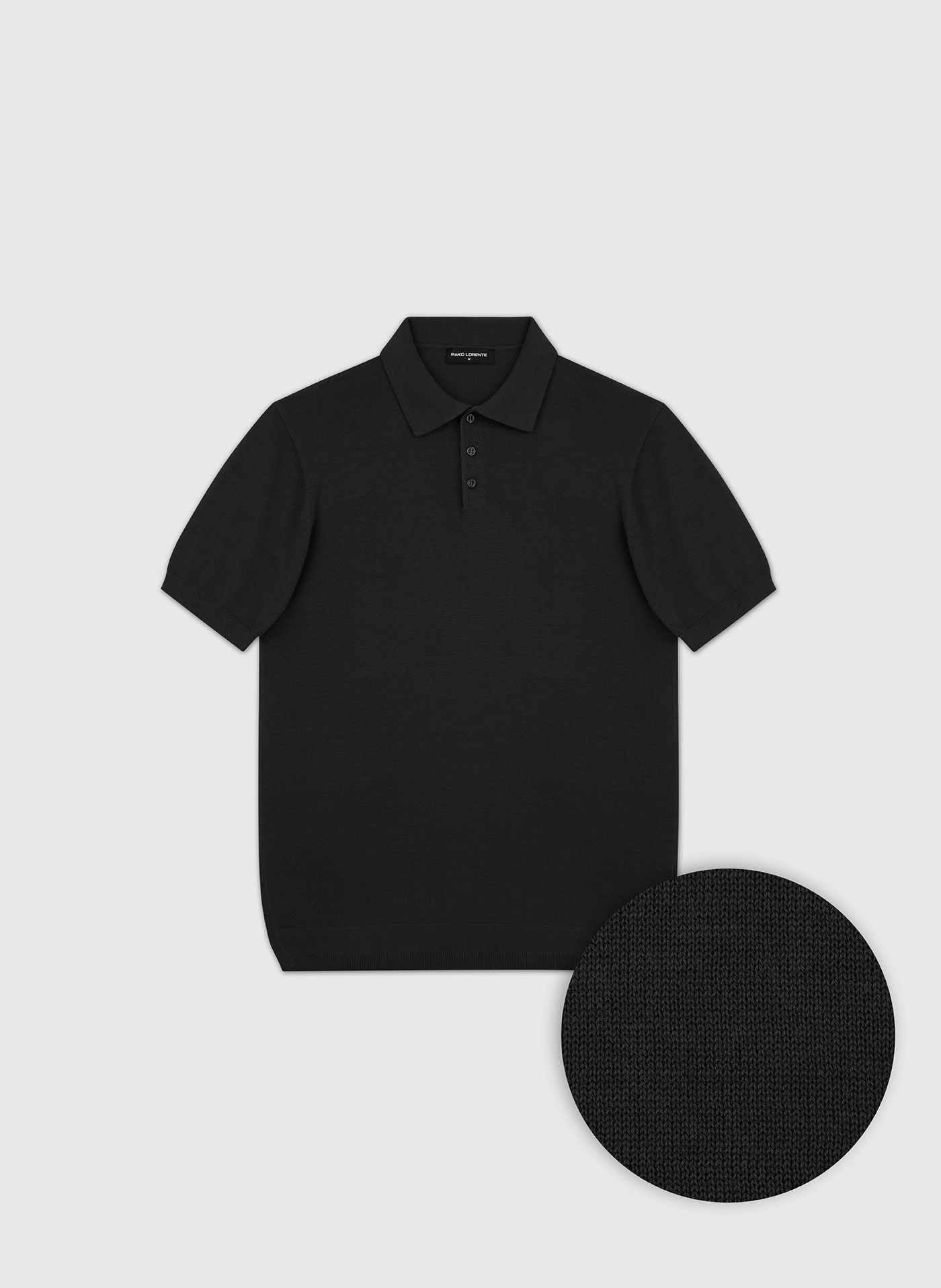 PAKO LORENTE - Czarne polo z krótkm rękawem