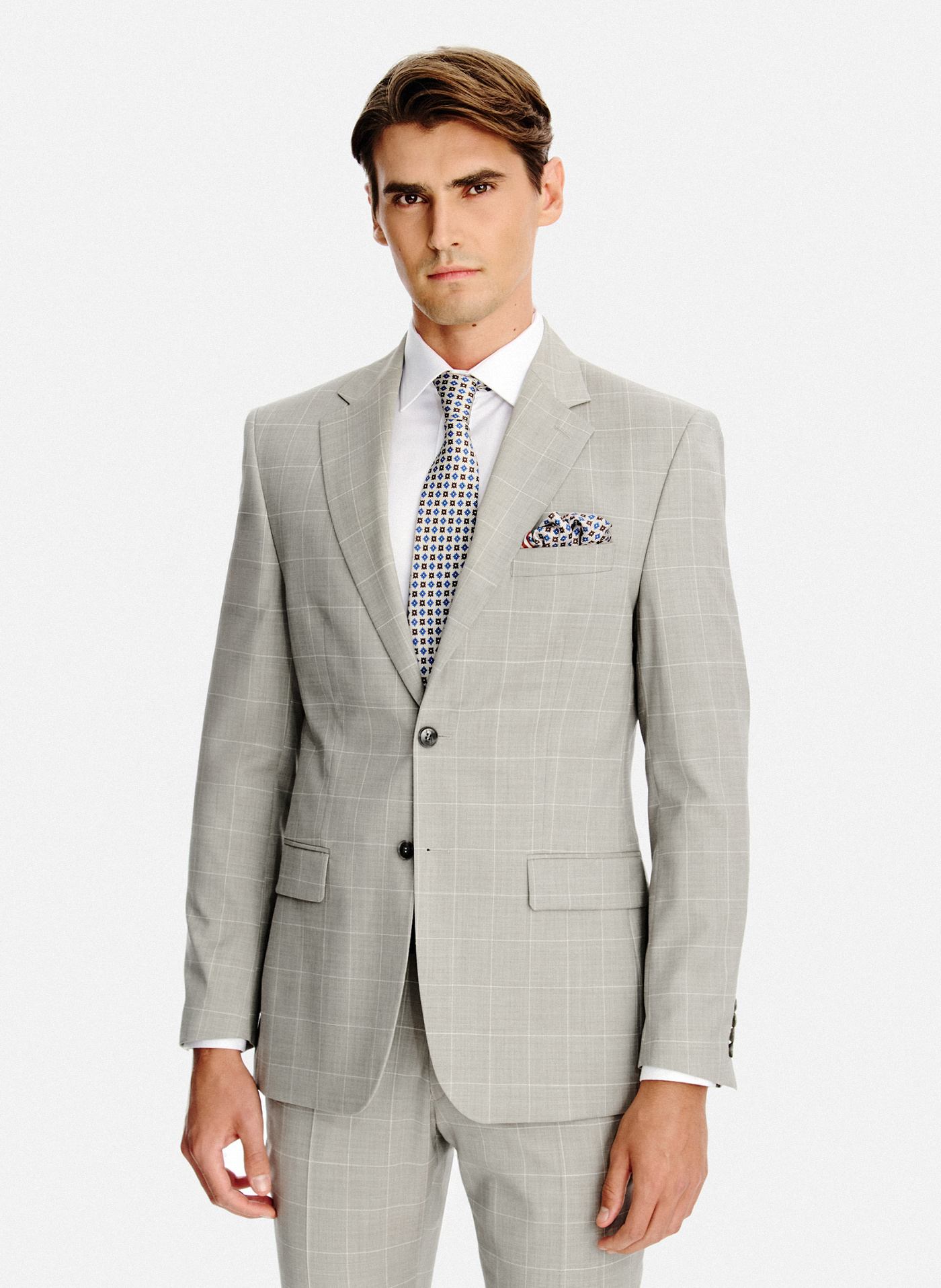 PAKO LORENTE - Wełniana marynarka garniturowa w kratkę