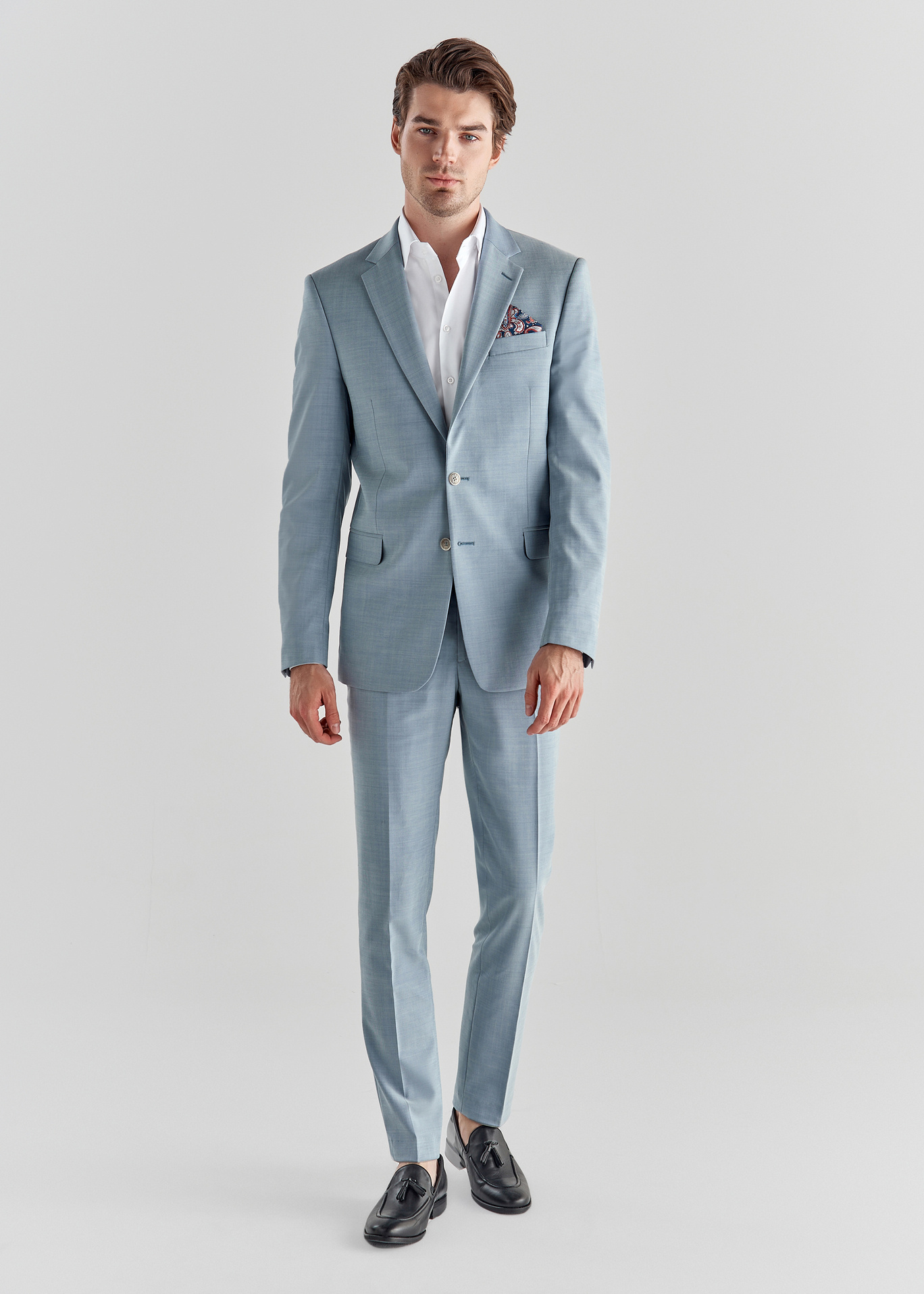 PAKO LORENTE – Niebieskie spodnie garniturowe P22SP-6G-004-N-S