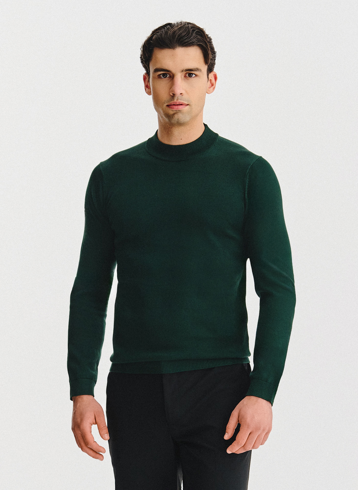 PAKO LORENTE - Zielony bawełniany półgolf męski