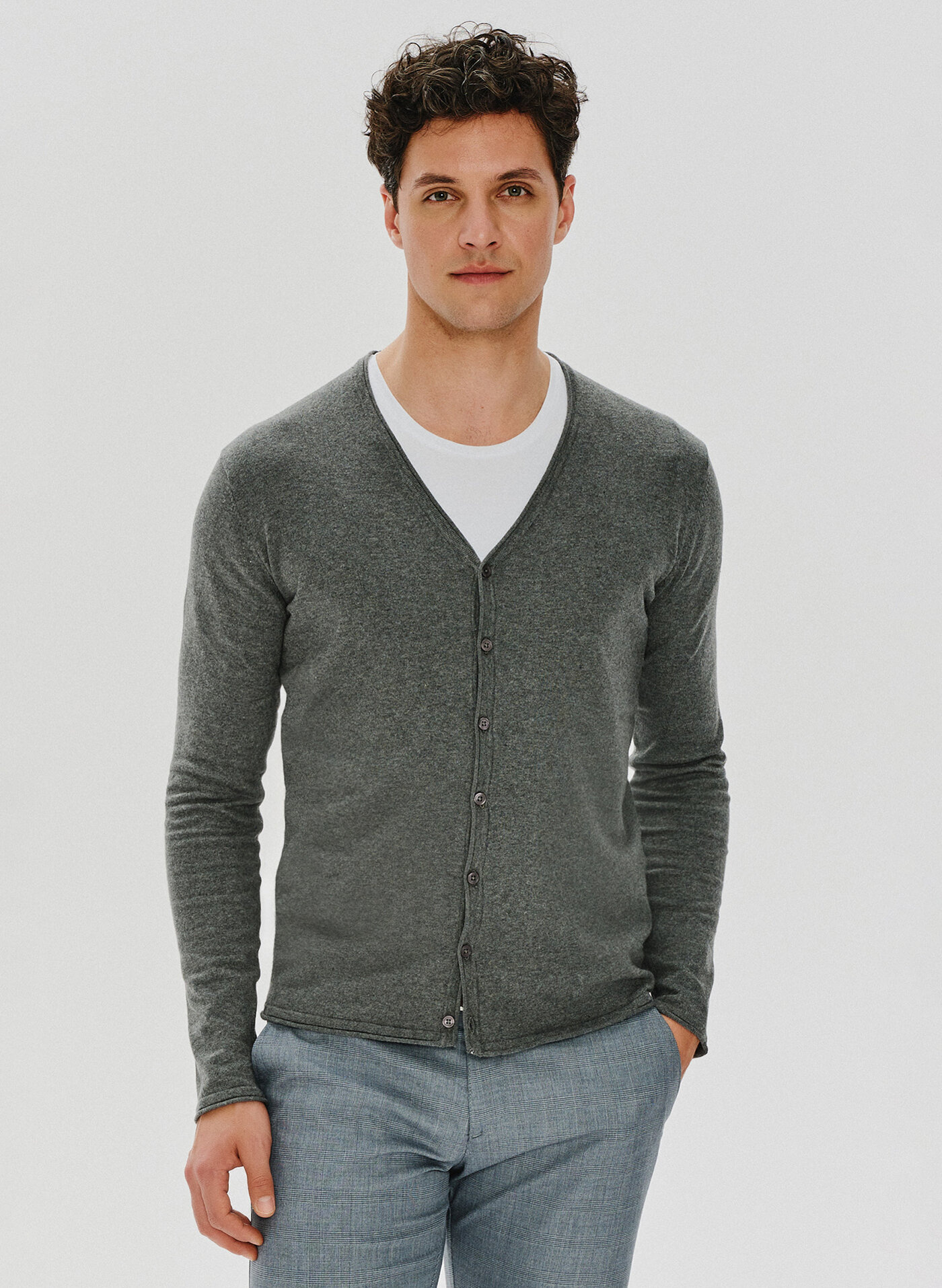 PAKO LORENTE – Szary kardigan męski P24SF-2X-004-S - Pako Lorente