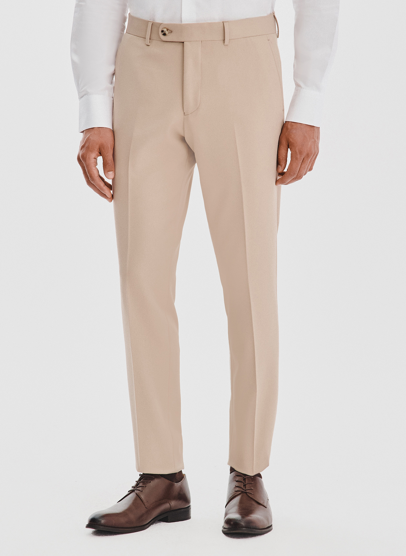 PAKO LORENTE – Beżowe spodnie garniturowe