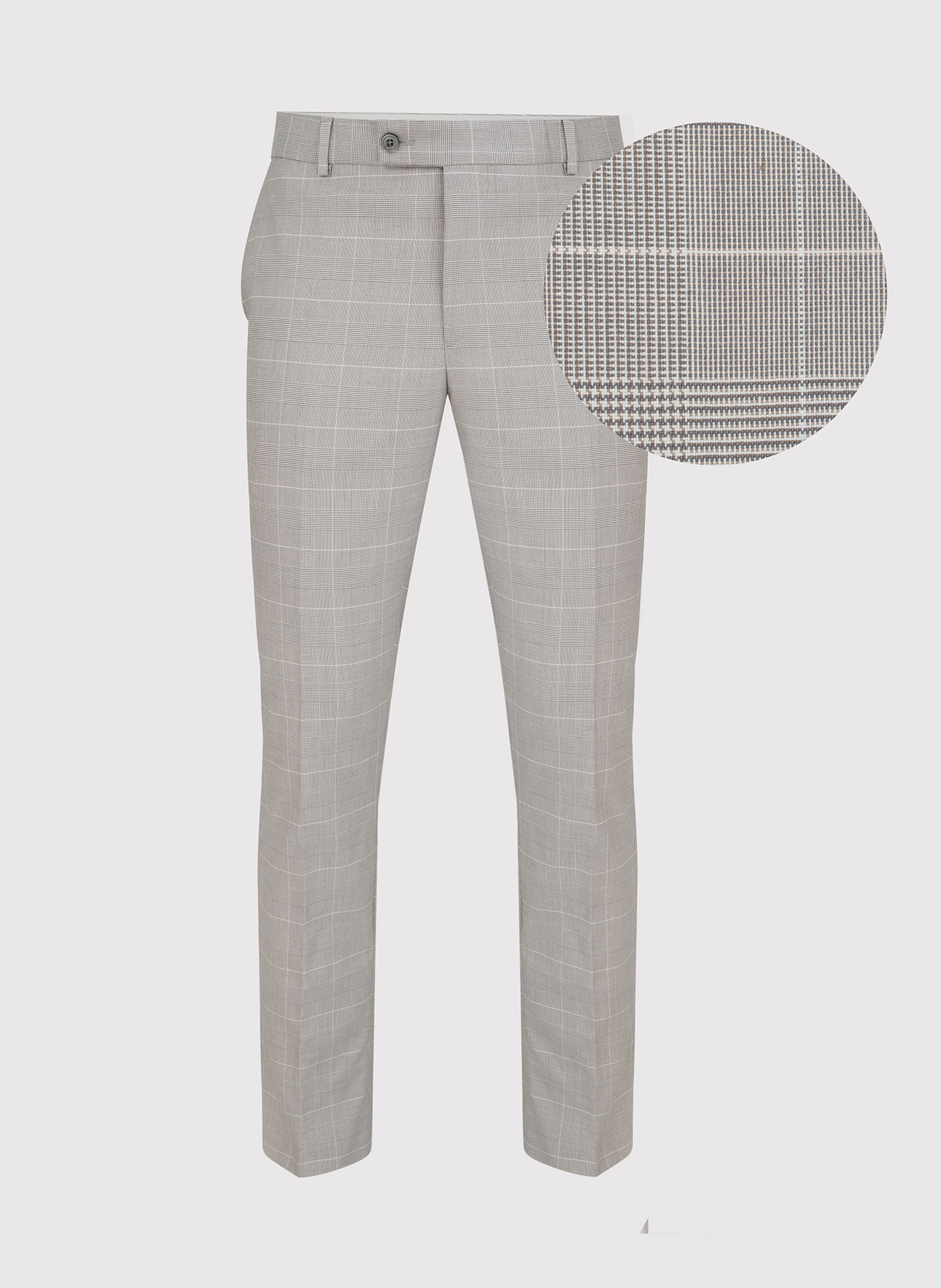 Szare spodnie garniturowe w subtelną kratę P22SF-6G-023-S-S