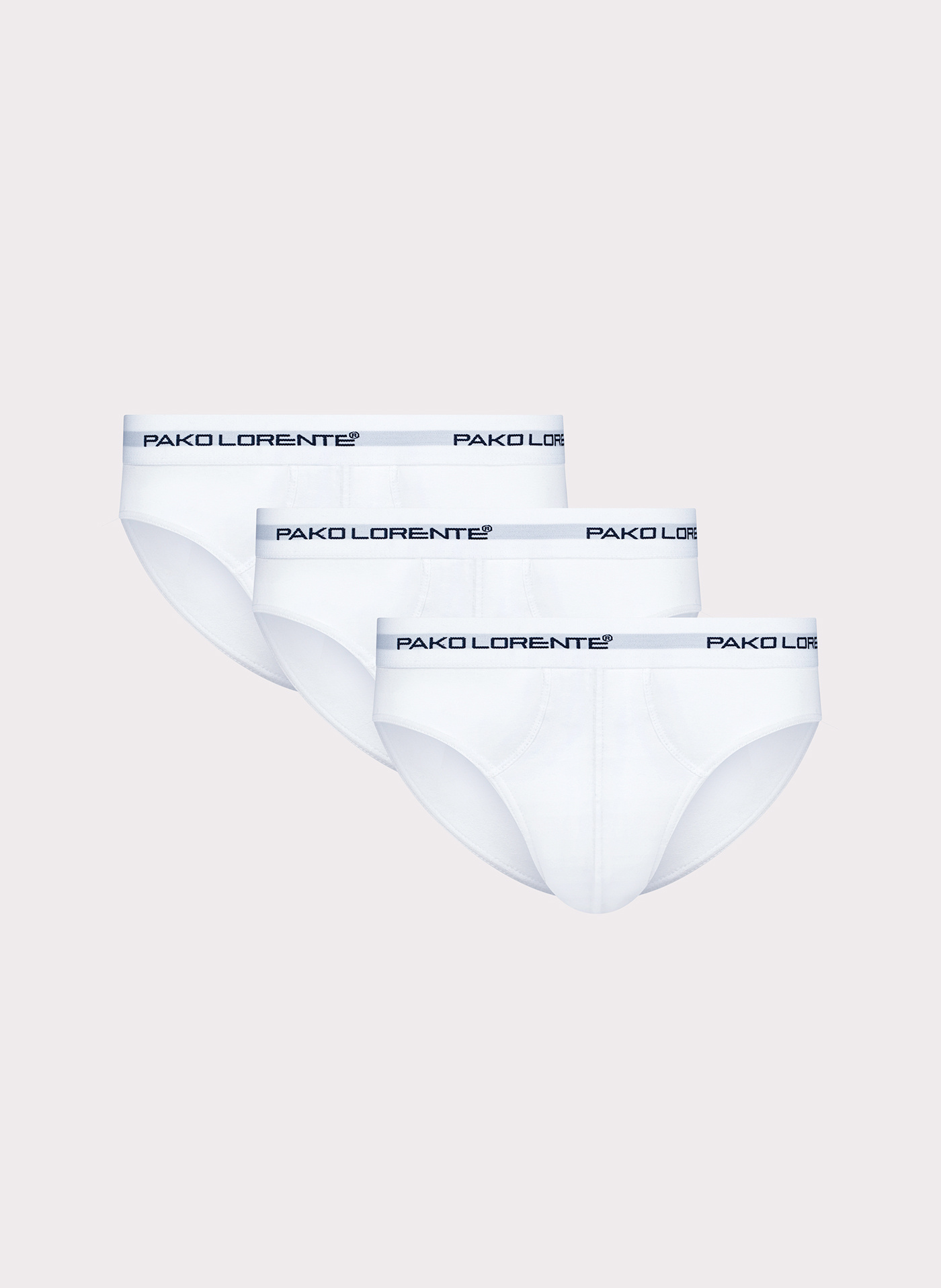 PAKO LORENTE – Zestaw 3 par białych slipów męskich