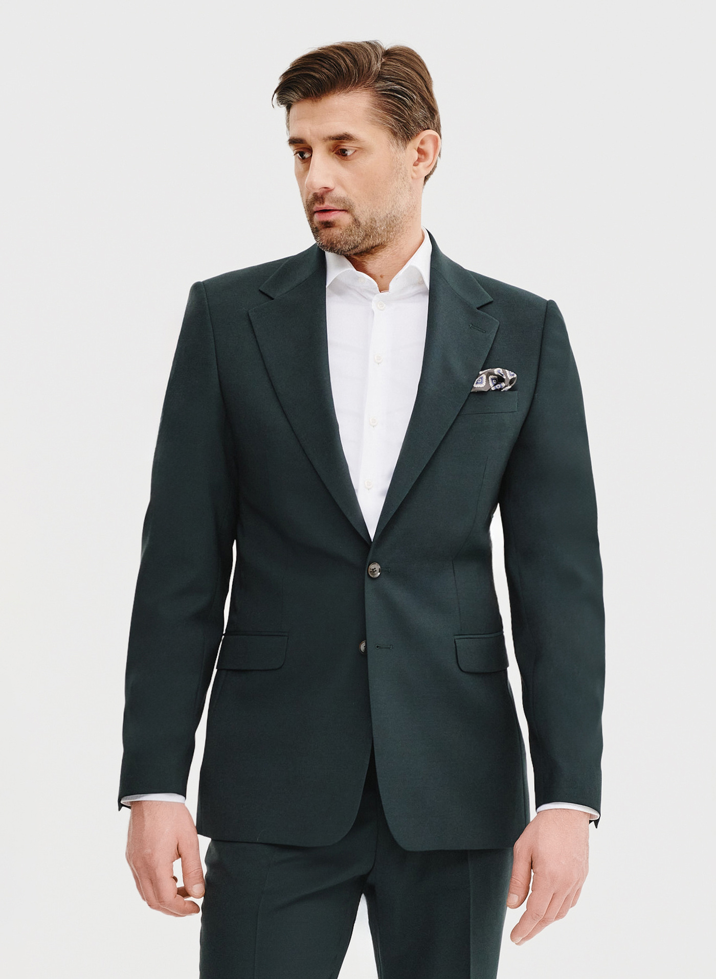 PAKO LORENTE – Wełniana marynarka garniturowa w kolorze zielonym