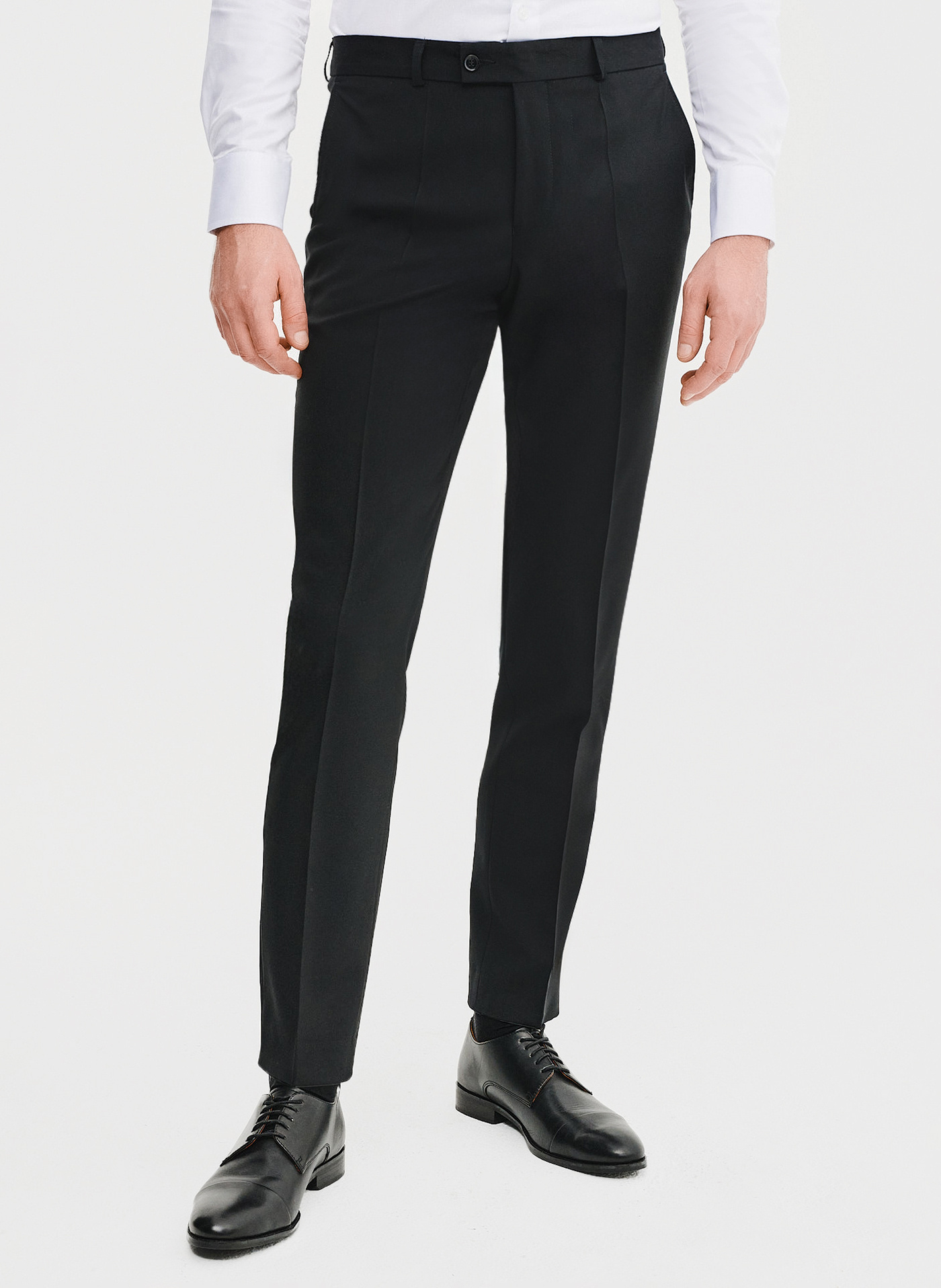 PAKO LORENTE – Wełniane spodnie garniturowe w kolorze czarnym