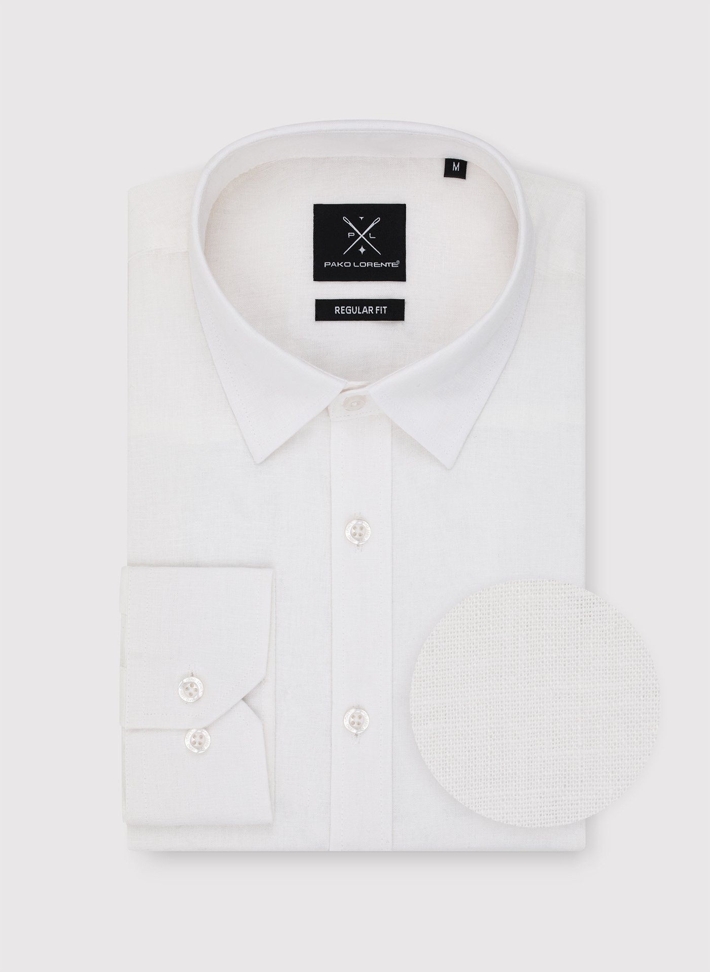 Biała koszula męska z lnem