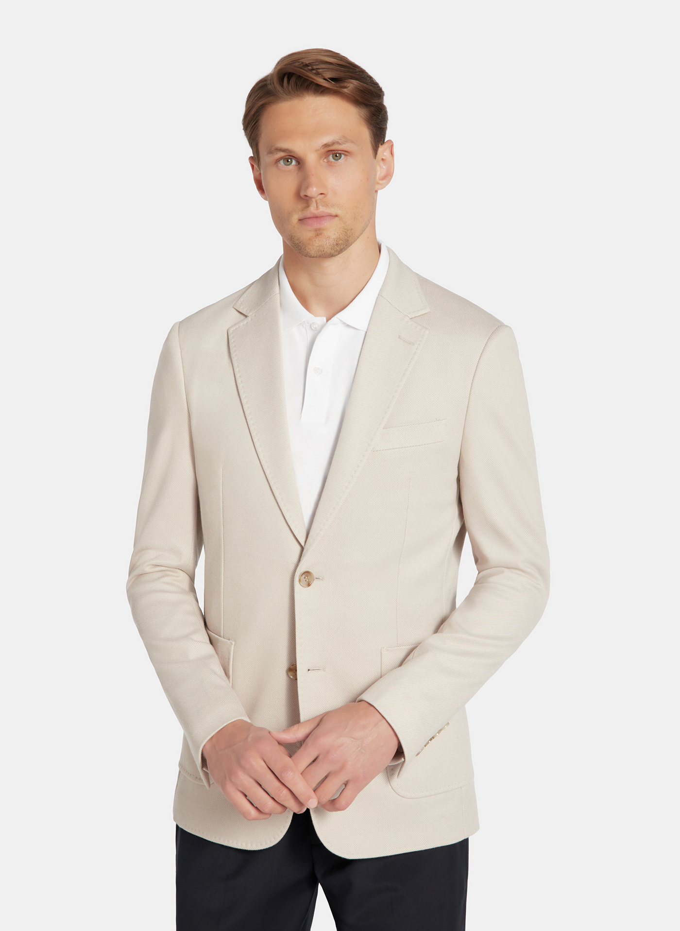 PAKO LORENTE - Beżowa marynarka z dzianiny