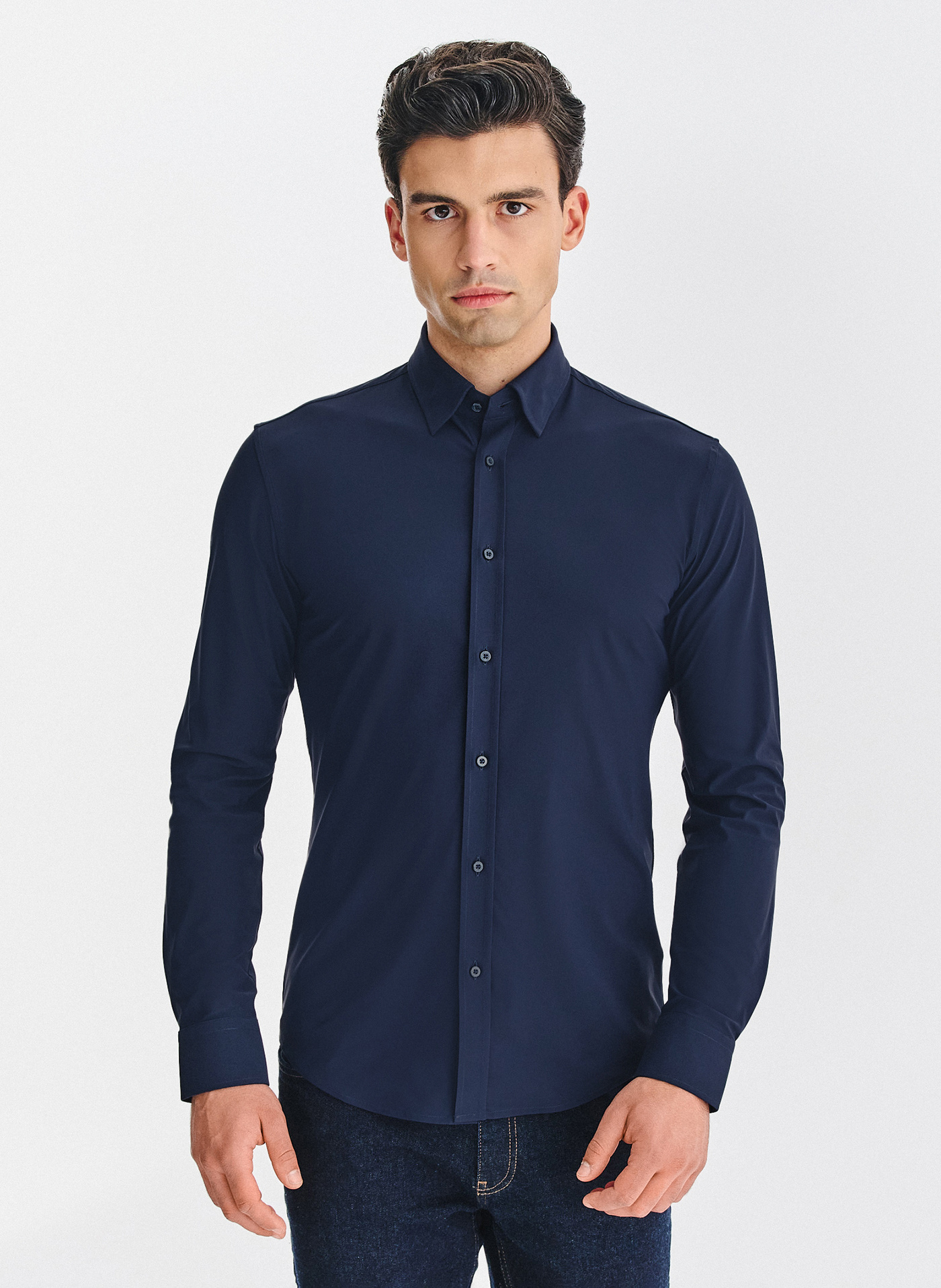 PAKO LORENTE – Granatowa koszula męska