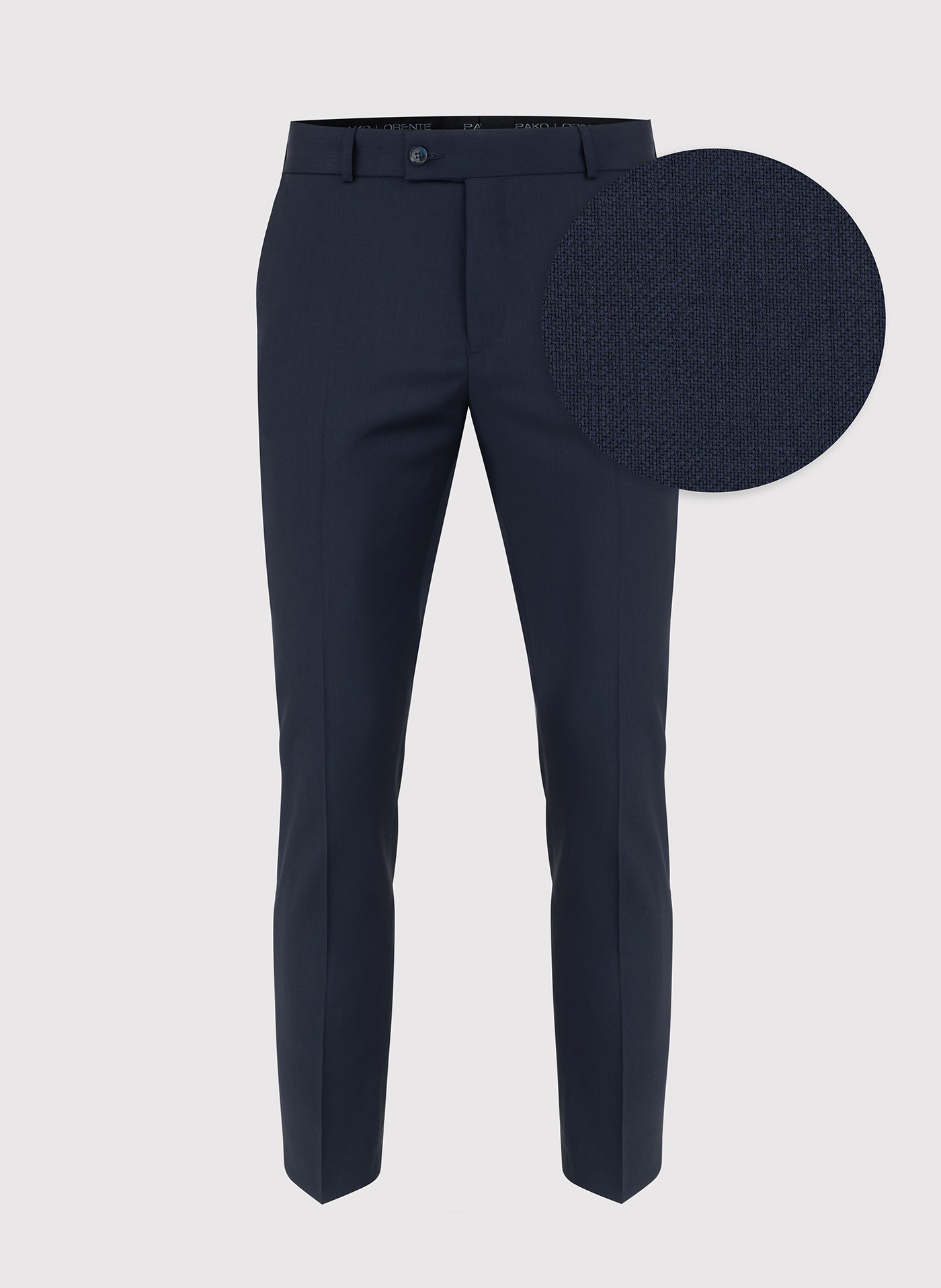 PAKO LORENTE – Granatowe spodnie męskie w kant