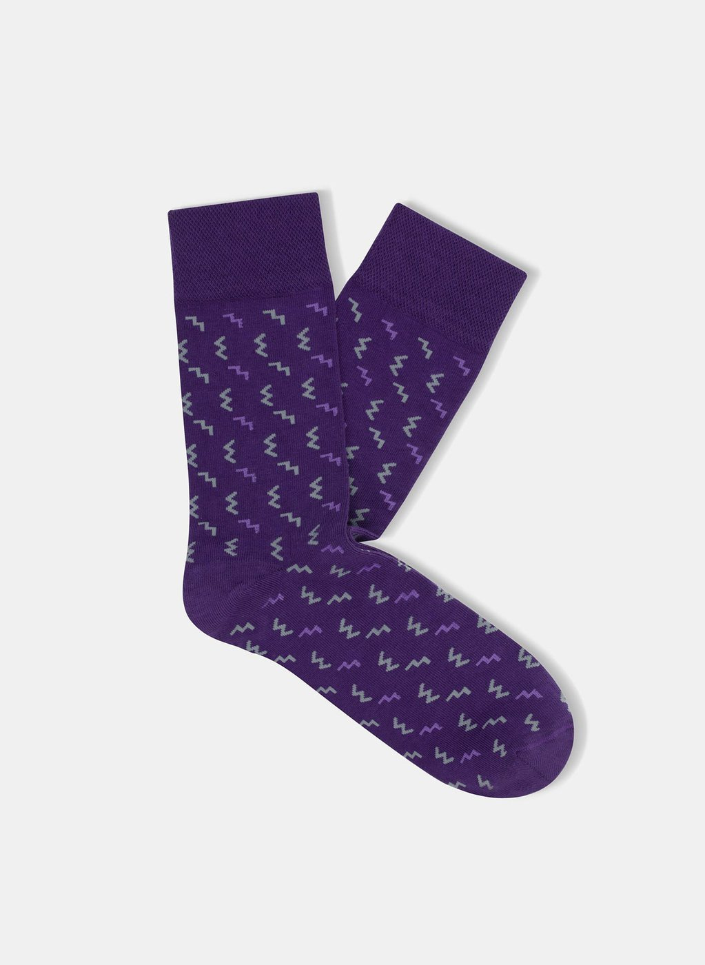 Fioletowe skarpetki w zygzaki P000B-SX-514-F