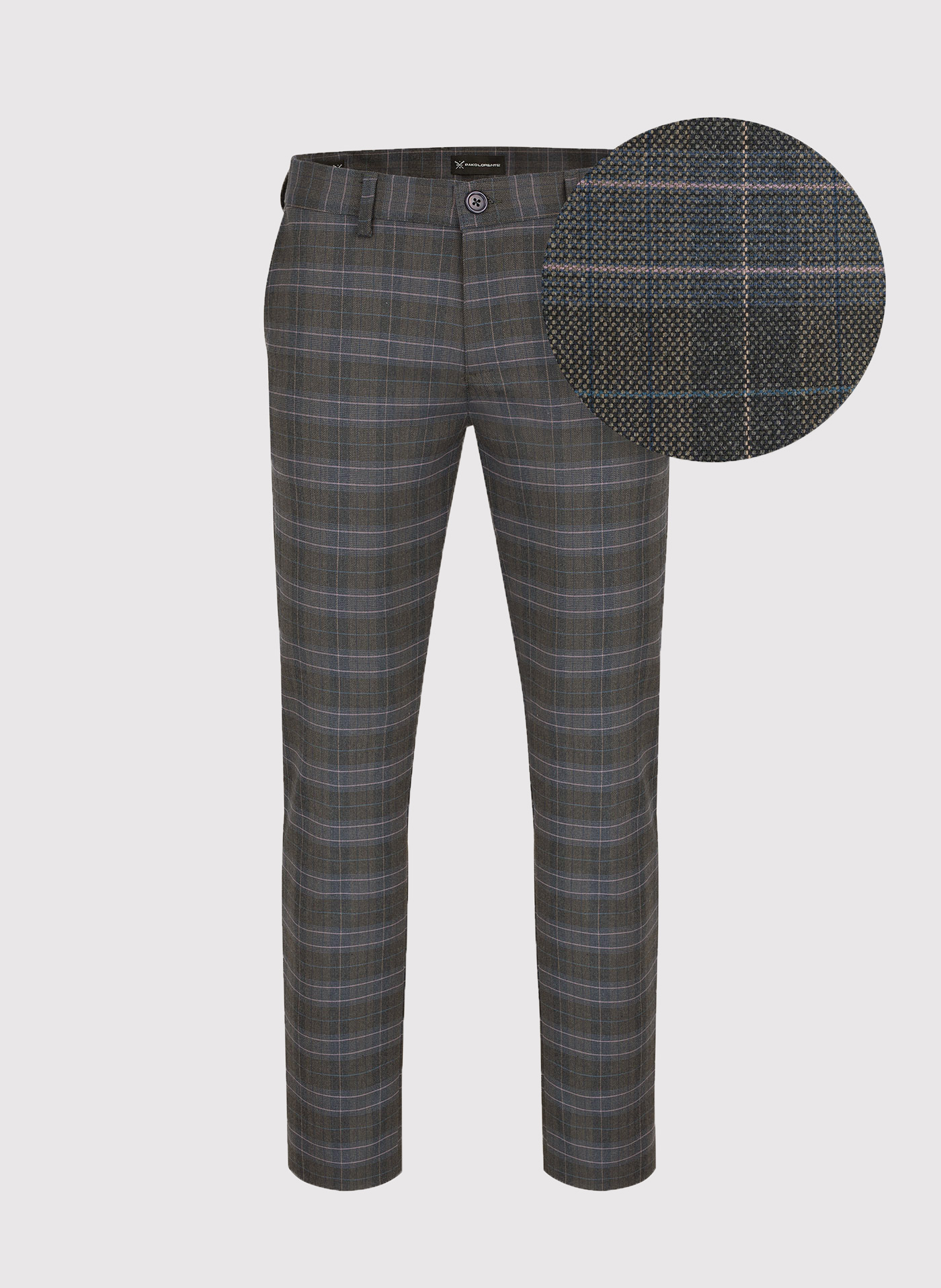 PAKO LORENTE – Casualowe męskie spodnie w kratę P22WF-WX-002-G-0