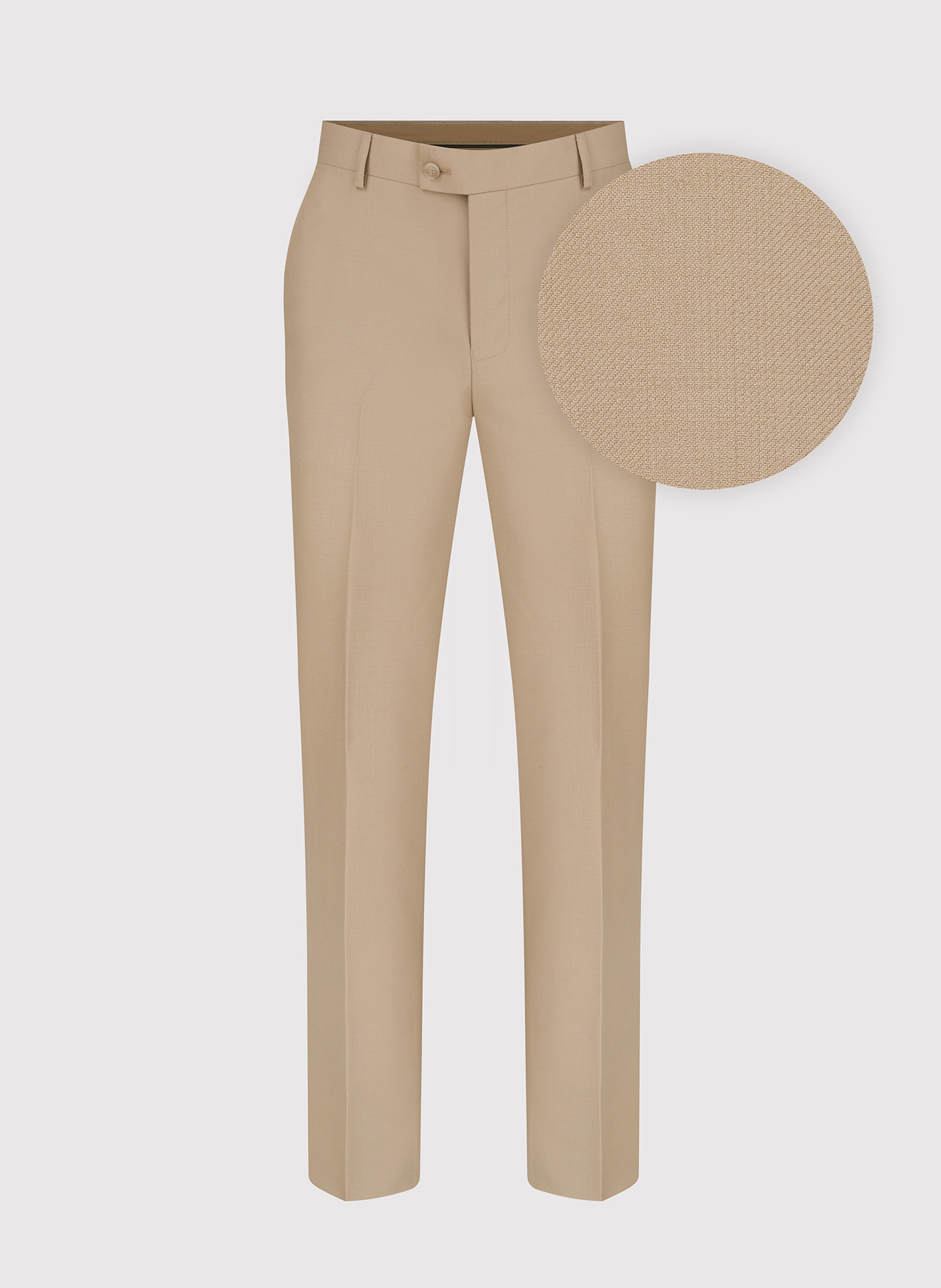 PAKO LORENTE – Beżowe garniturowe spodnie męskie z wełną