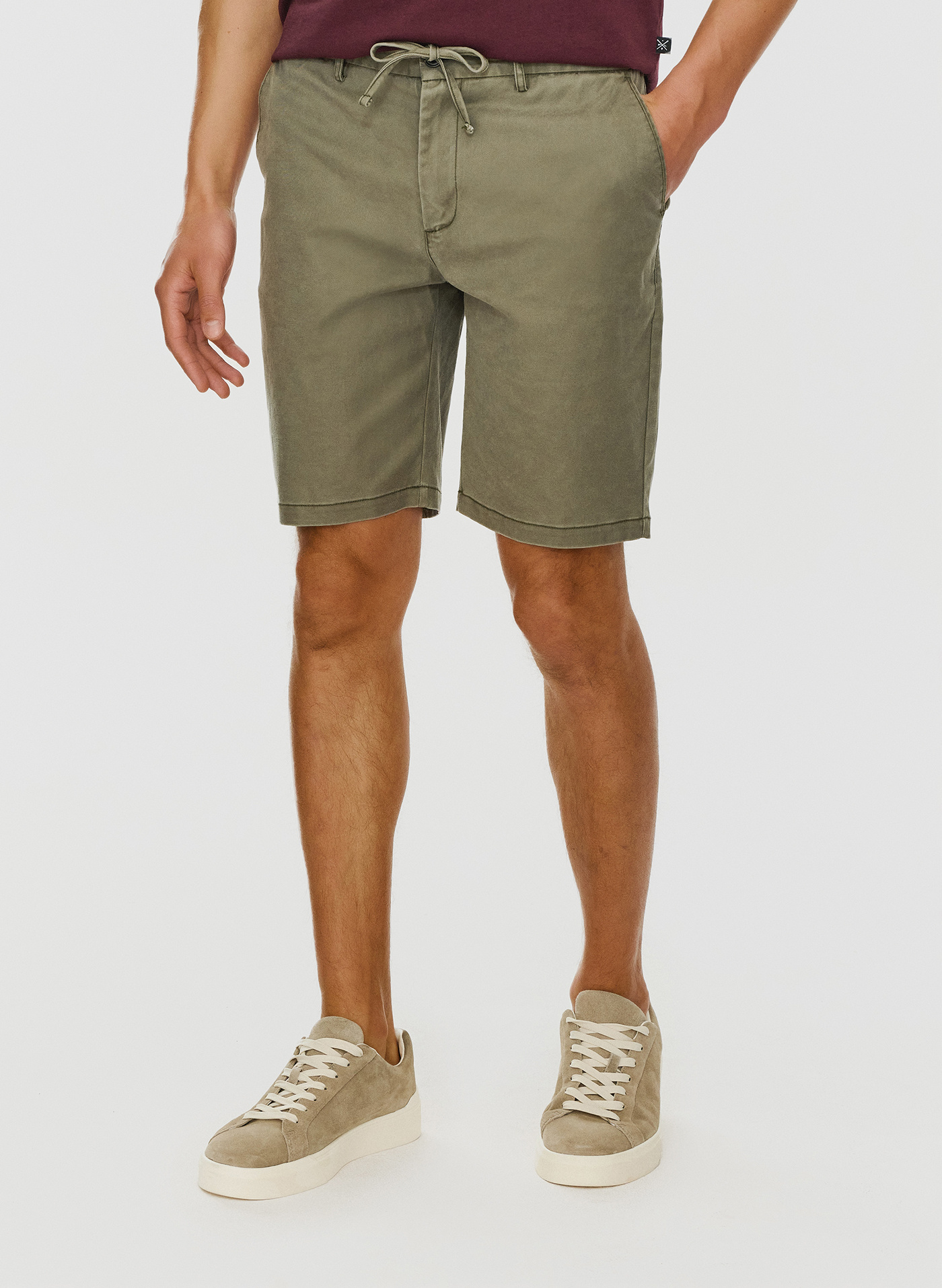 PAKO LORENTE – Zielone gładkie szorty męskie