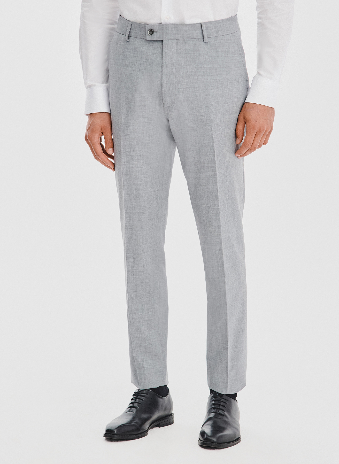 PAKO LORENTE – Gładkie szare spodnie garniturowe