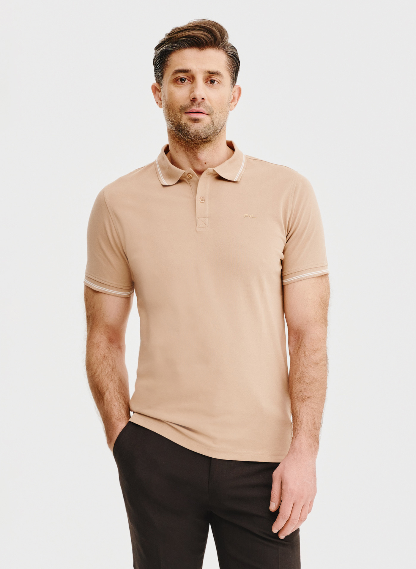 PAKO LORENTE – T-shirt polo w kolorze brązowym