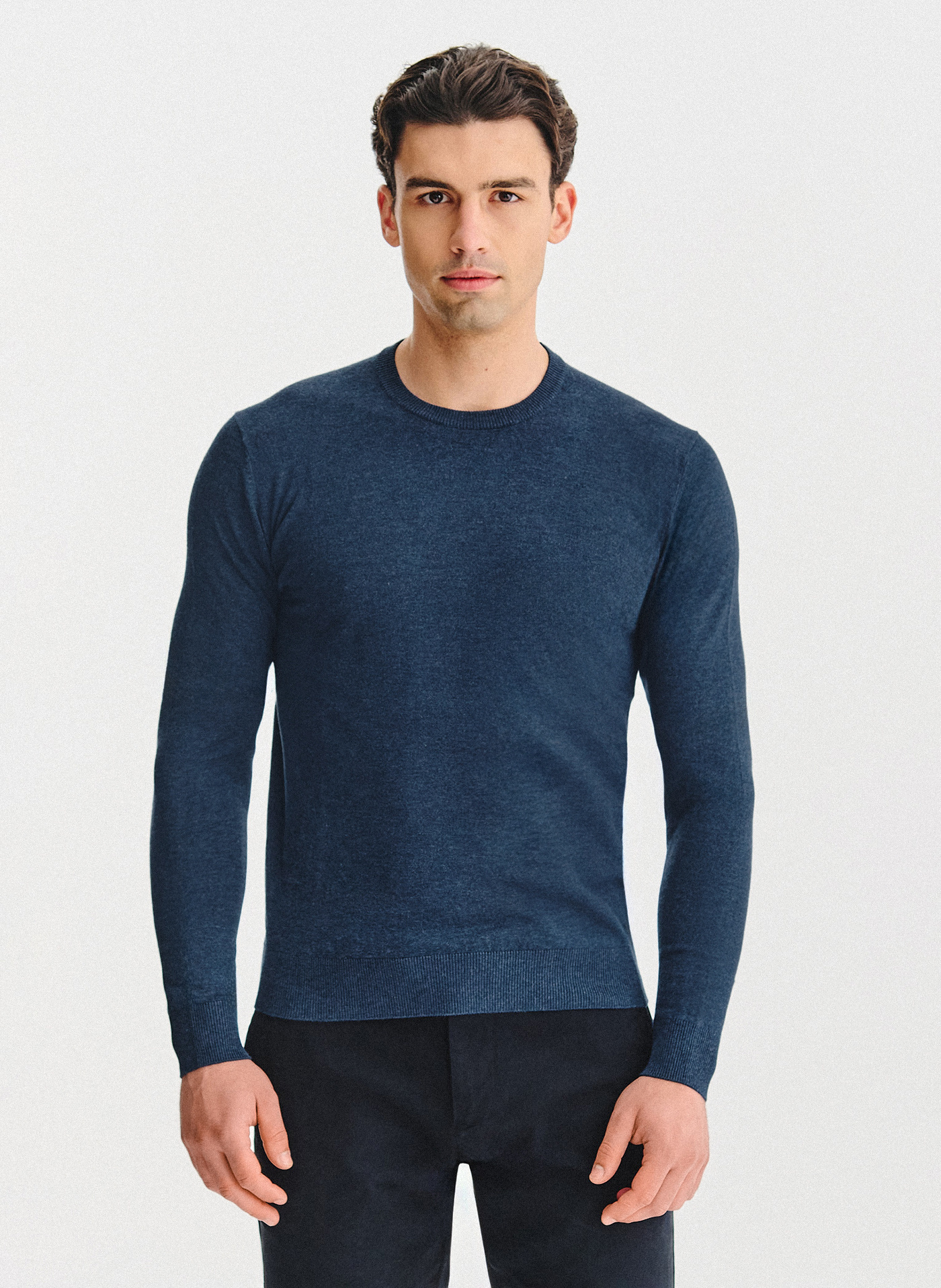 PAKO LORENTE – Ciemnoniebieski sweter męski