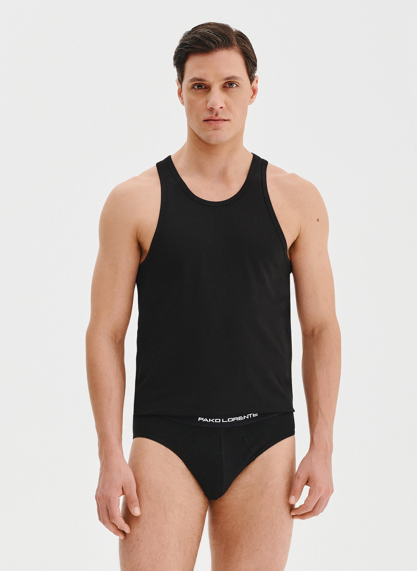 PAKO LORENTE – Tank top męski w czarnym kolorze, dwupak