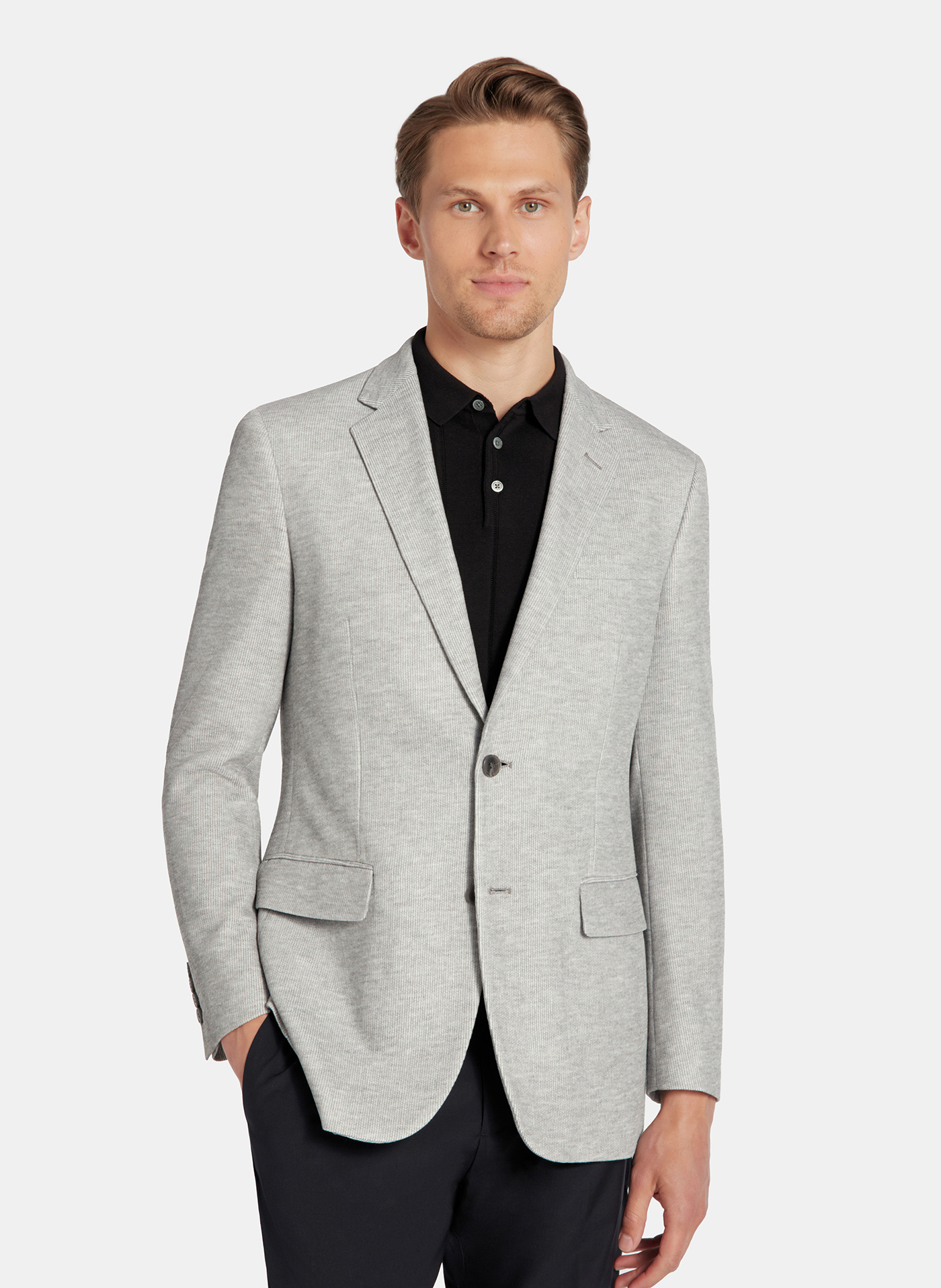 PAKO LORENTE - Szara marynarka melanż z dzianiny