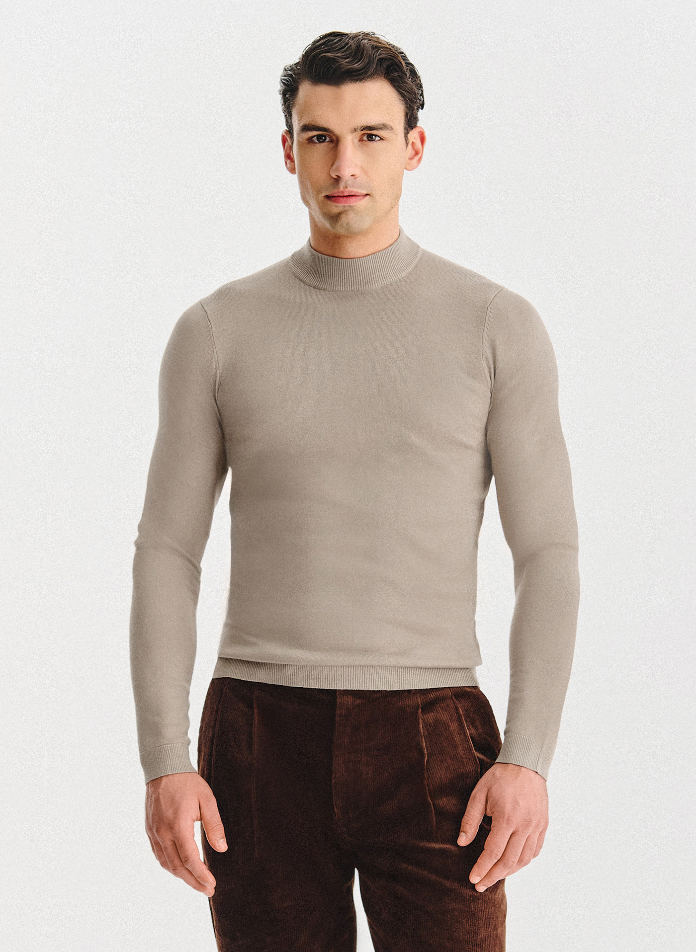 PAKO LORENTE – Beżowy półgolf męski