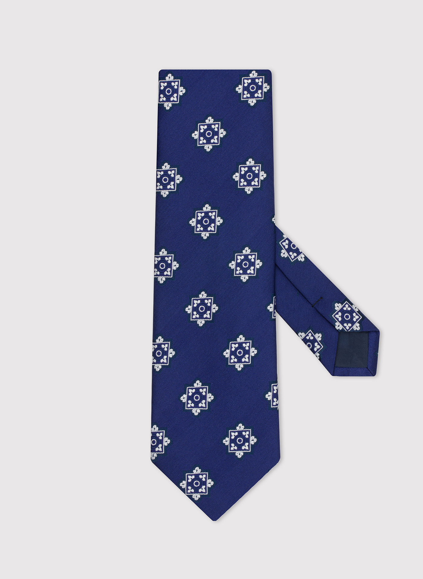 PAKO LORENTE – Granatowy krawat męski we wzór geometryczny