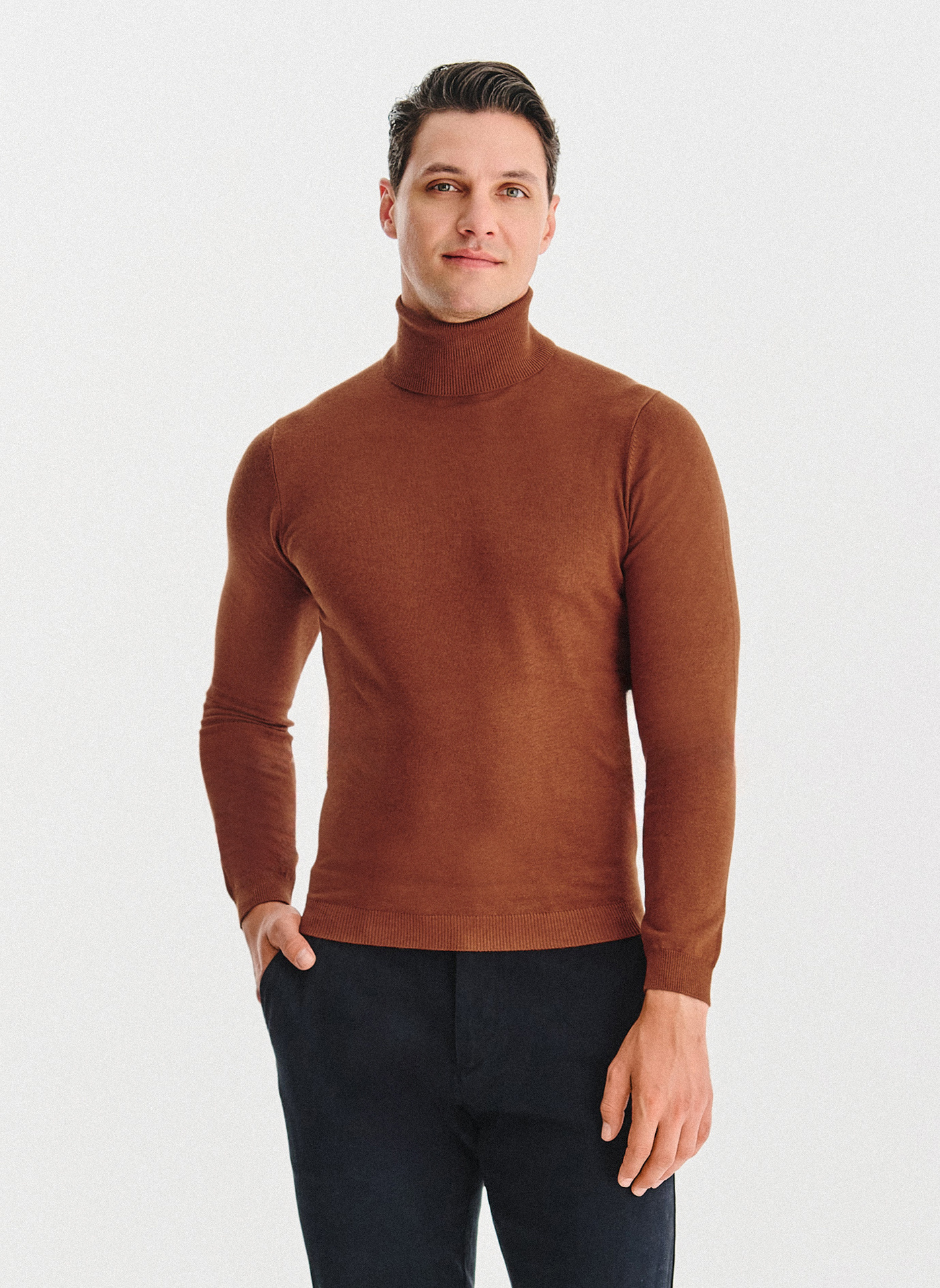 PAKO LORENTE - Golf męski w rudym kolorze