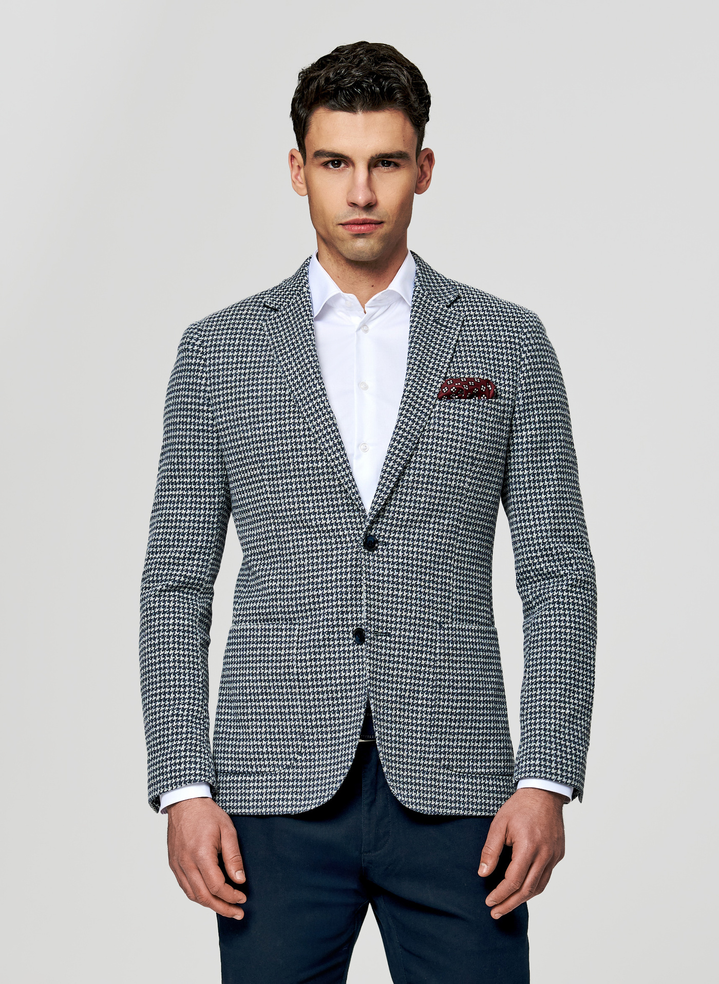 PAKO LORENTE – Granatowa marynarka w pepitkę