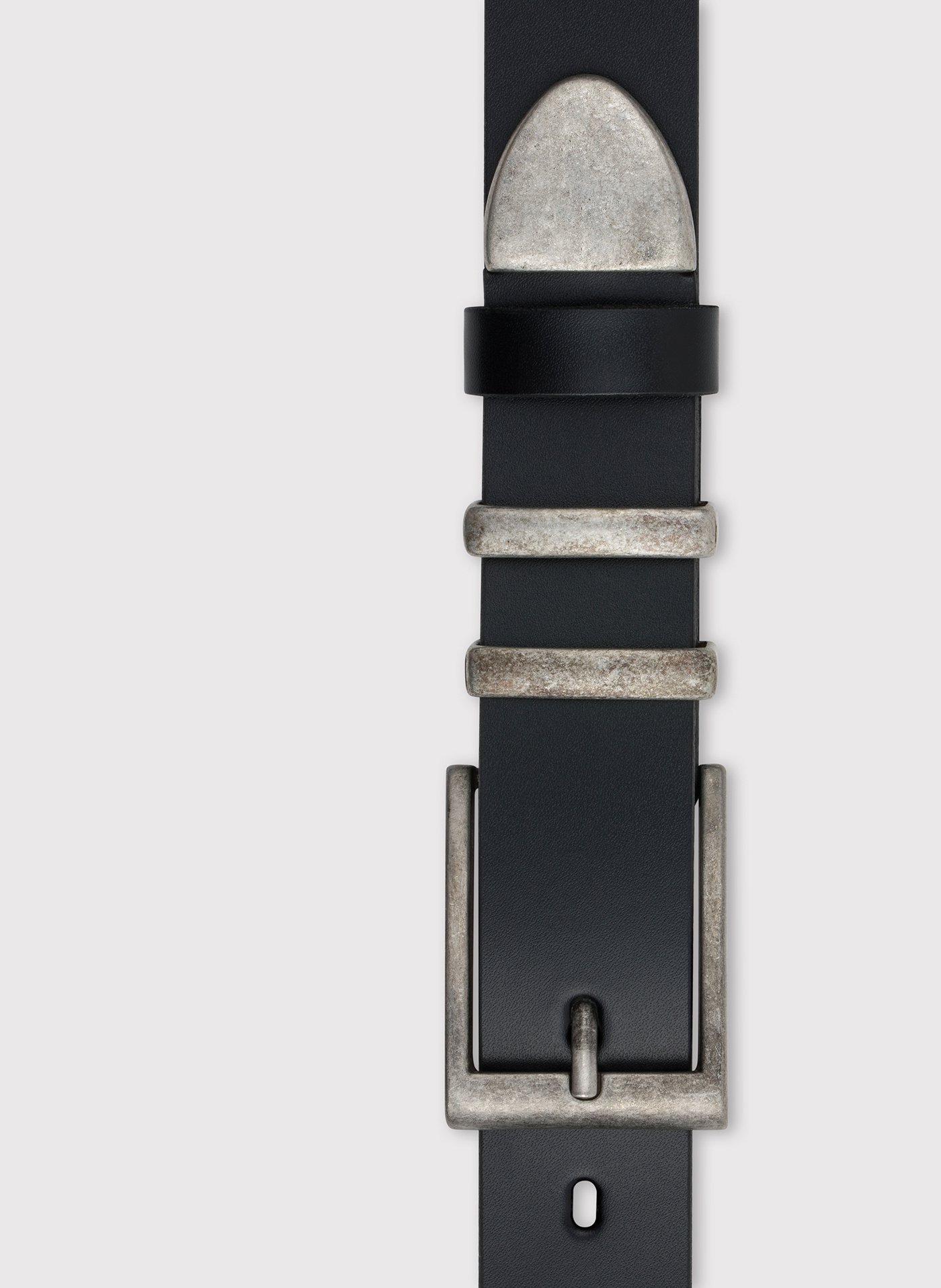 PAKO LORENTE – Pasek skórzany męski z metalową końcówką