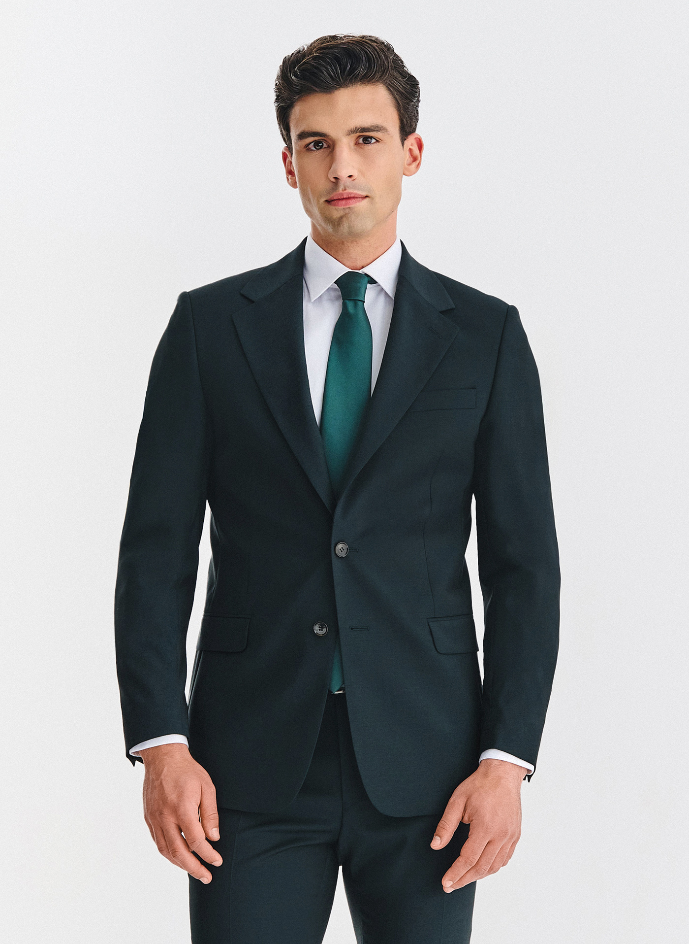 PAKO LORENTE - Wełniana zielona marynarka garniturowa