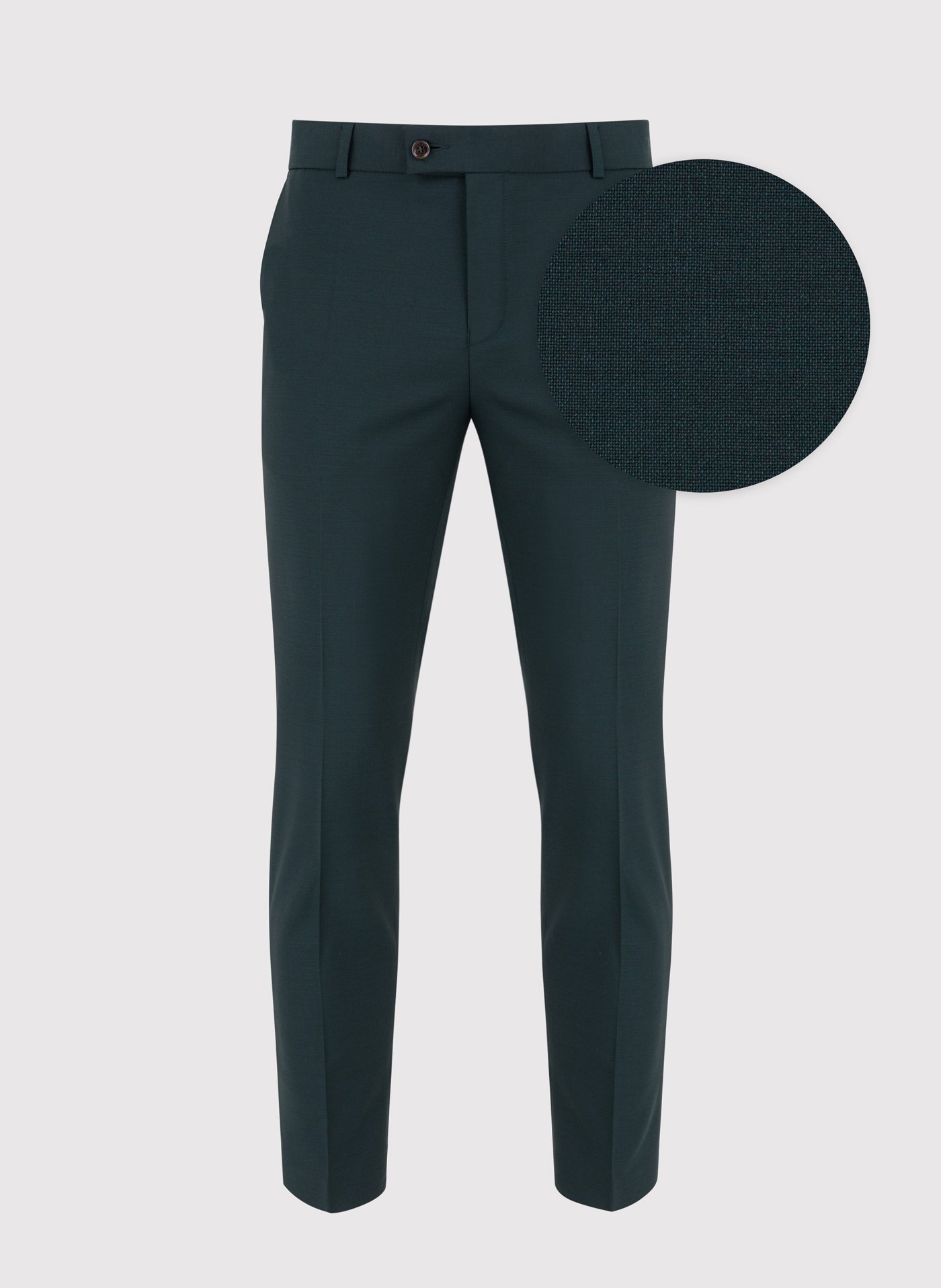 PAKO LORENTE – Wełniane zielone spodnie garniturowe