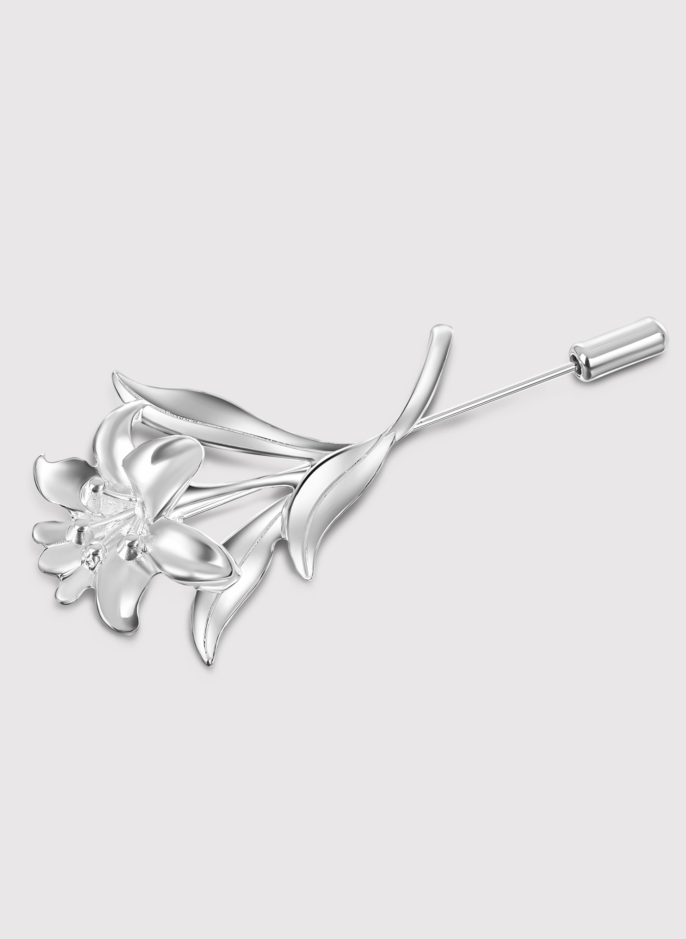 PAKO LORENTE - Srebrna szpilka do marynarki męskiej lilia