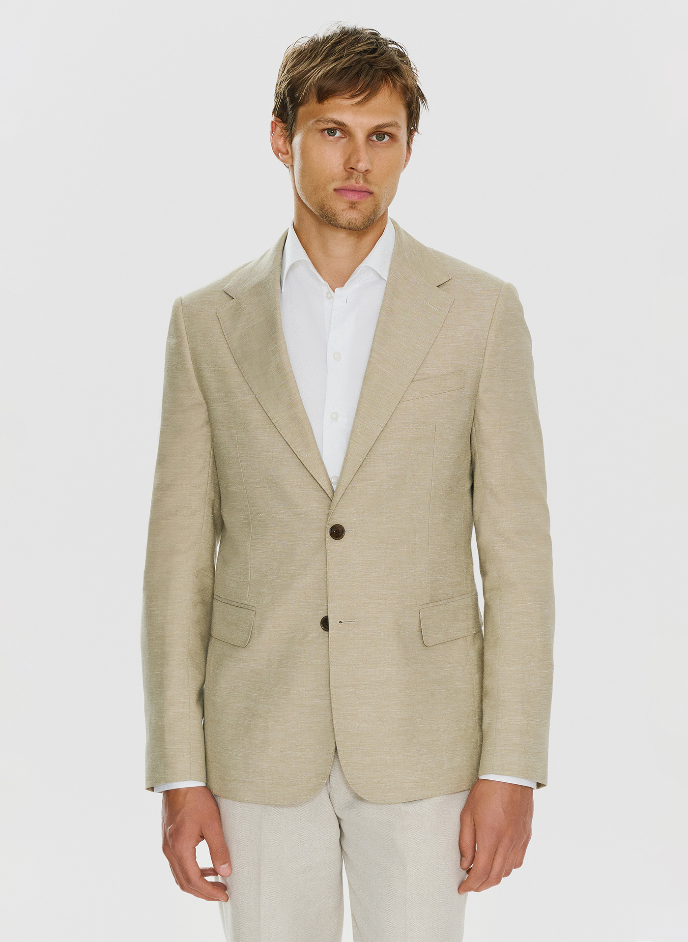 PAKO LORENTE – Beżowa marynarka z lnem