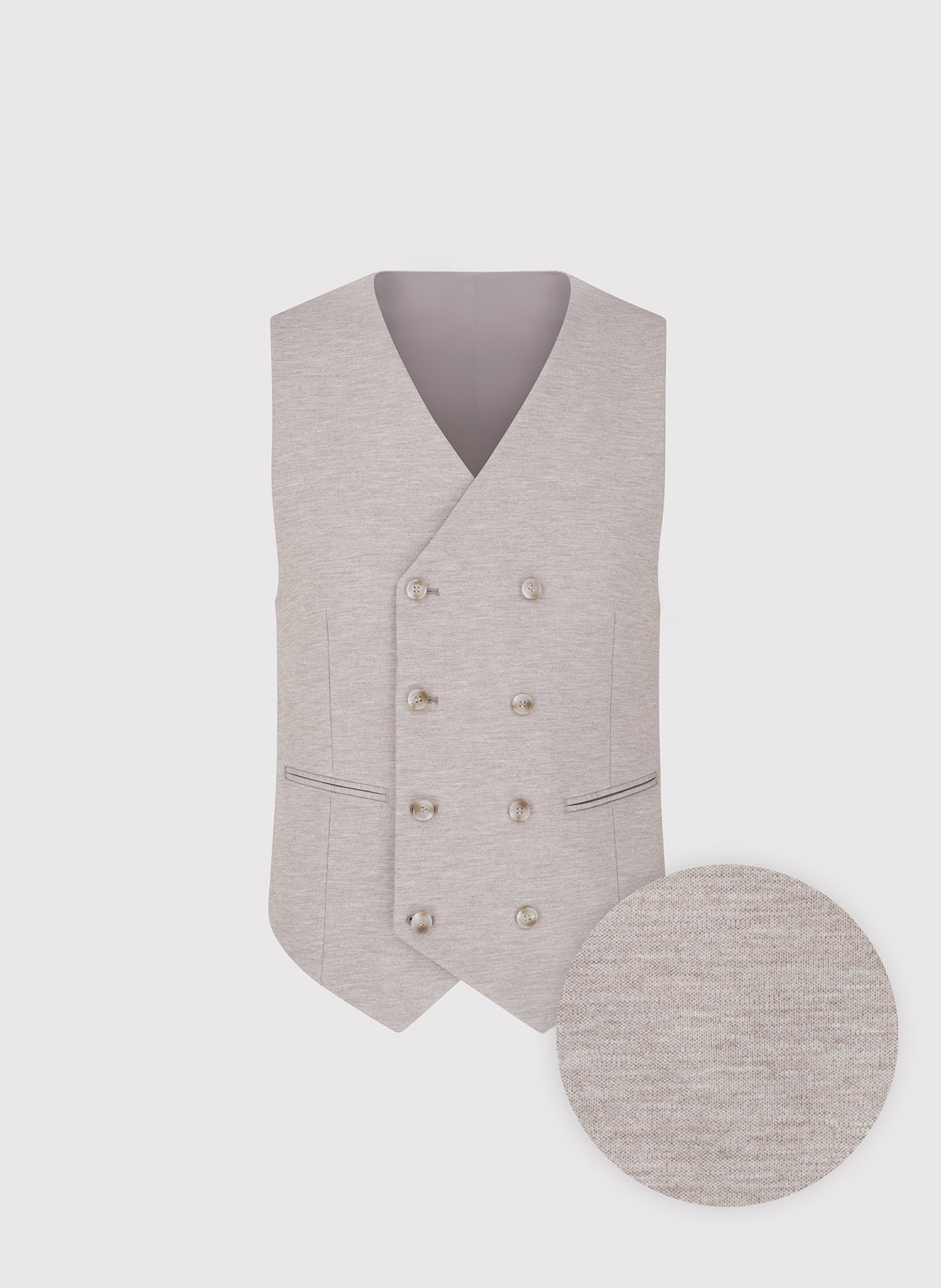 PAKO LORENTE - Jasnobrązowa dzianinowa kamizelka męska