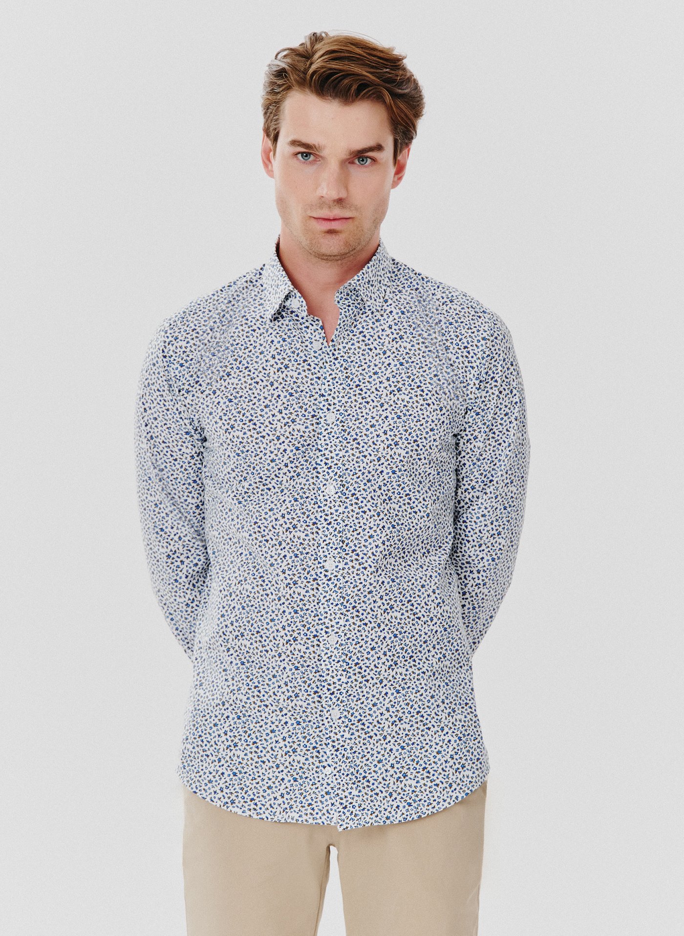 PAKO LORENTE – Koszula męska w kwiatki długi rękaw