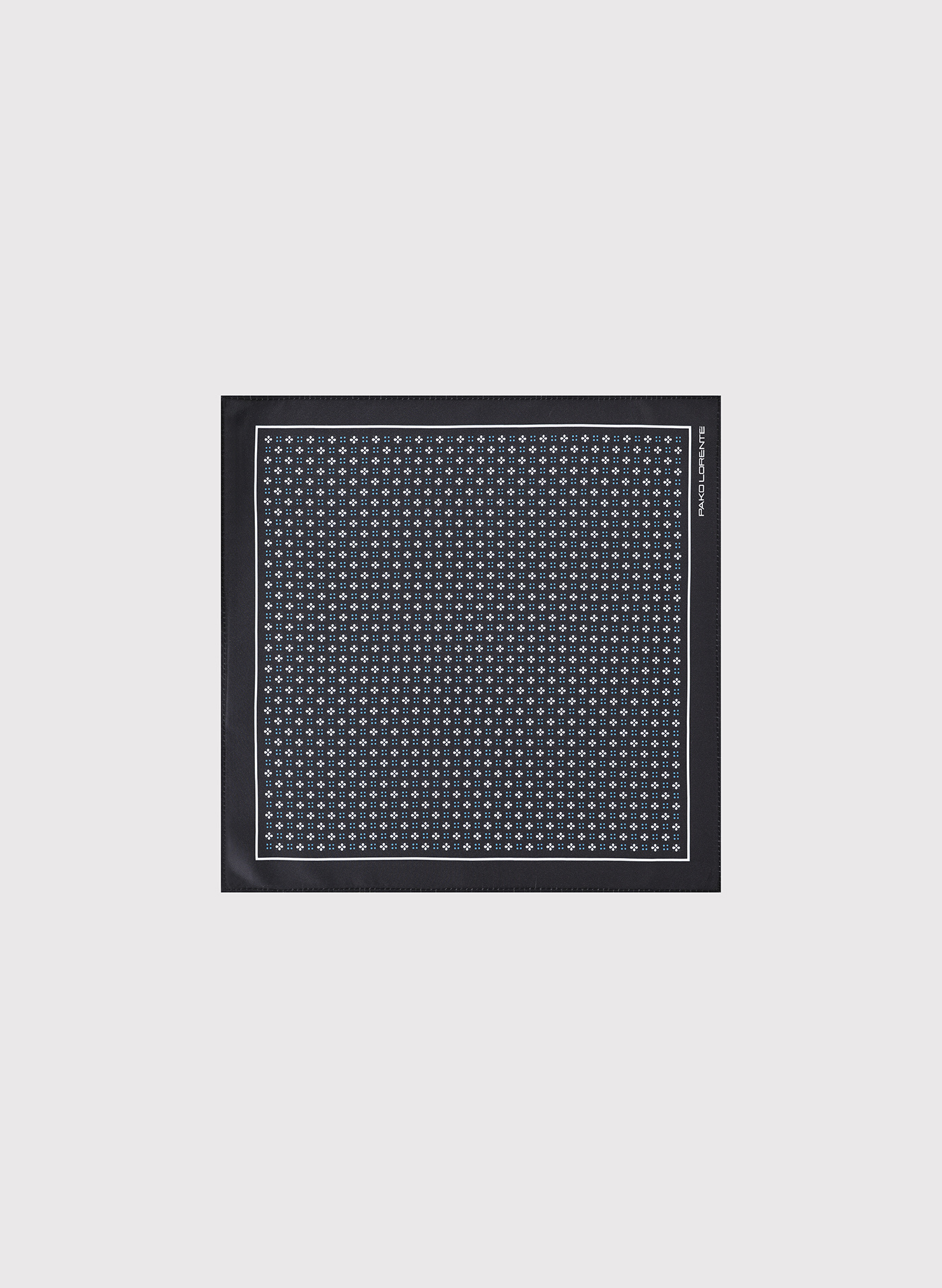 PAKO LORENTE - Poszetka męska czarna w kwiatki