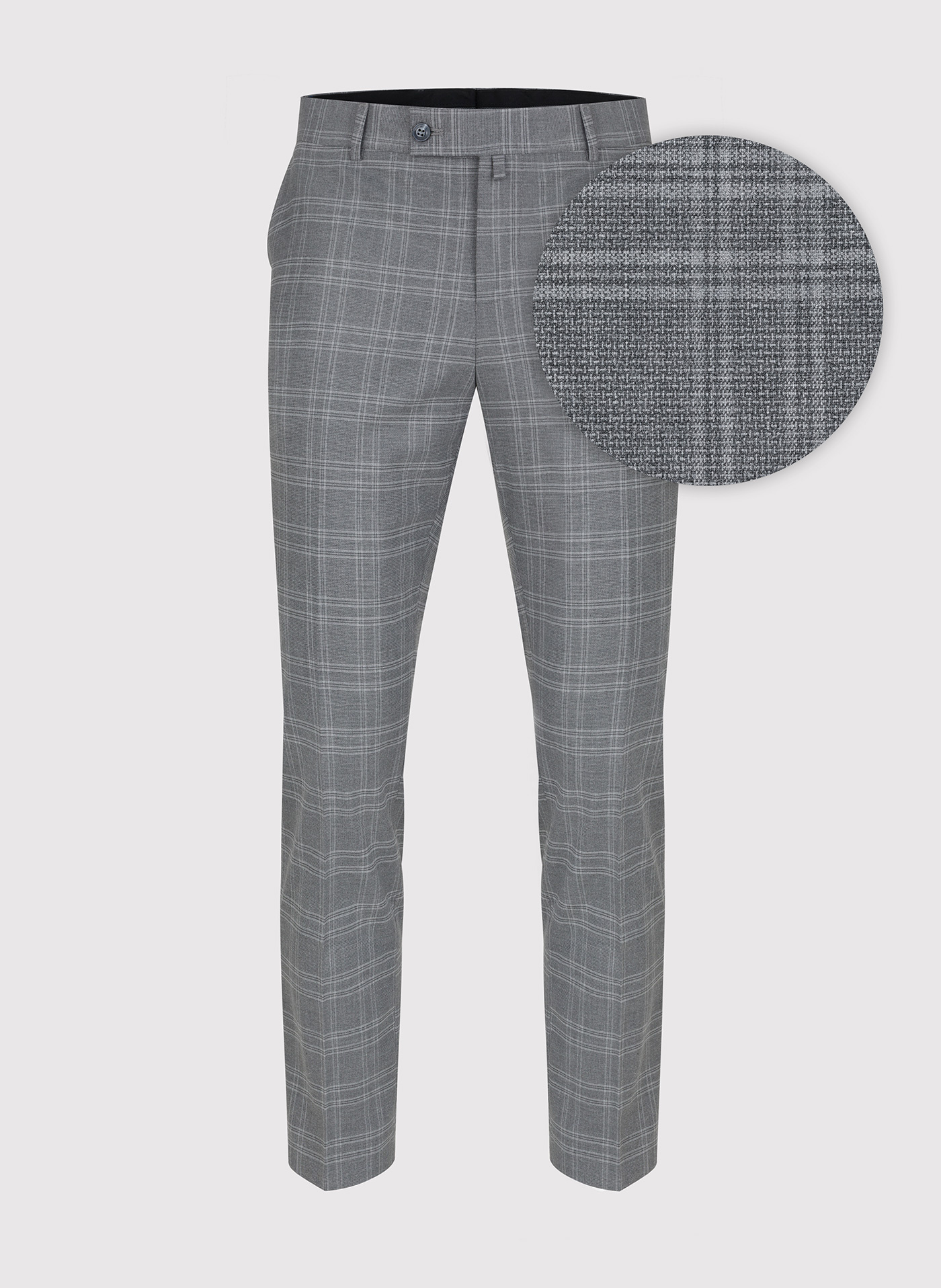 PAKO LORENTE – Szare spodnie garniturowe w kratkę
