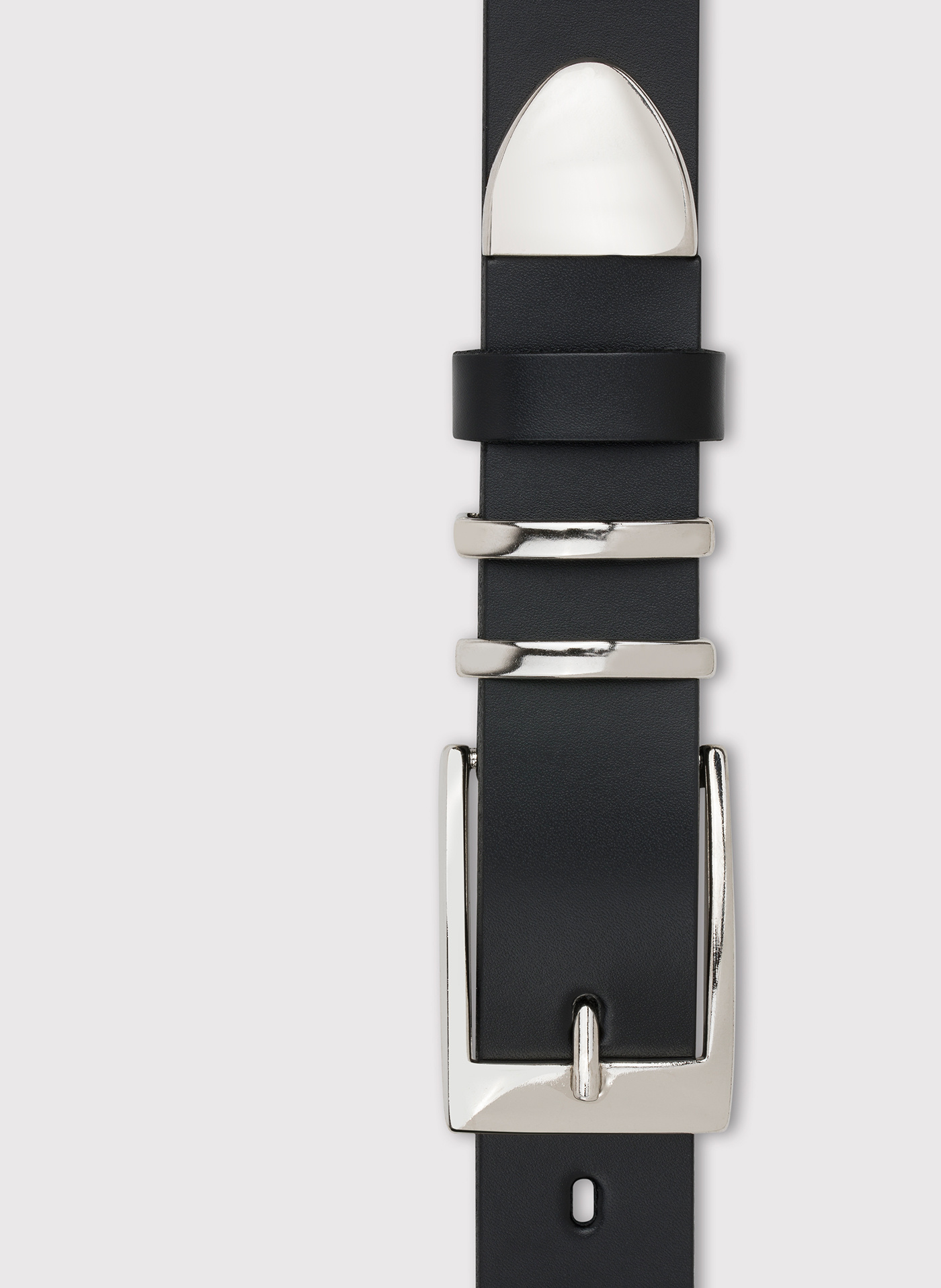 PAKO LORENTE – Pasek skórzany męski z metalową końcówką