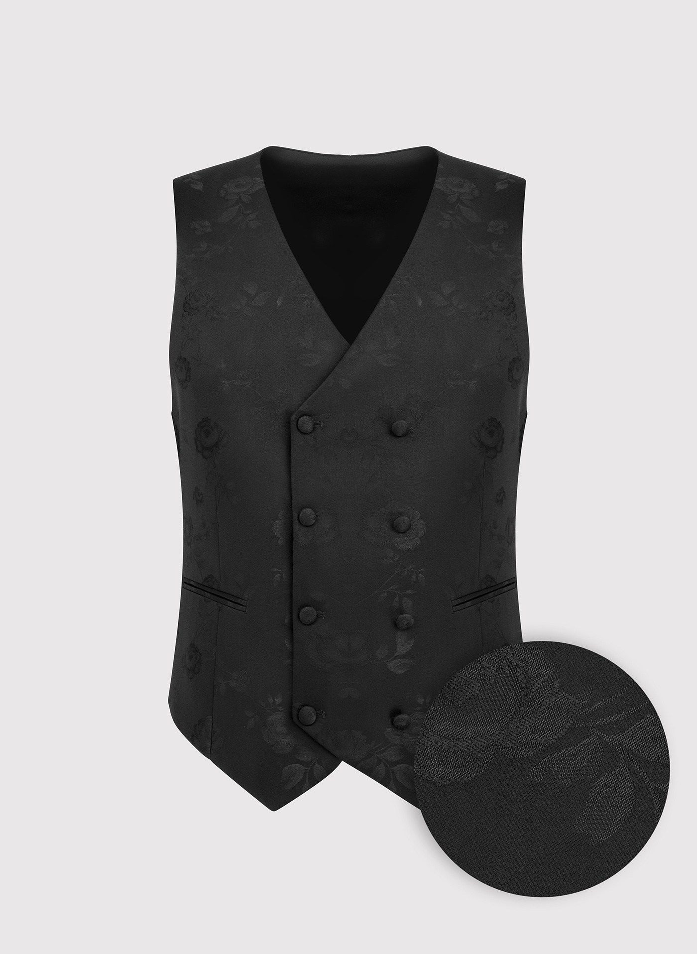 PAKO LORENTE - Żakardowa dwurzędowa kamizelka męska