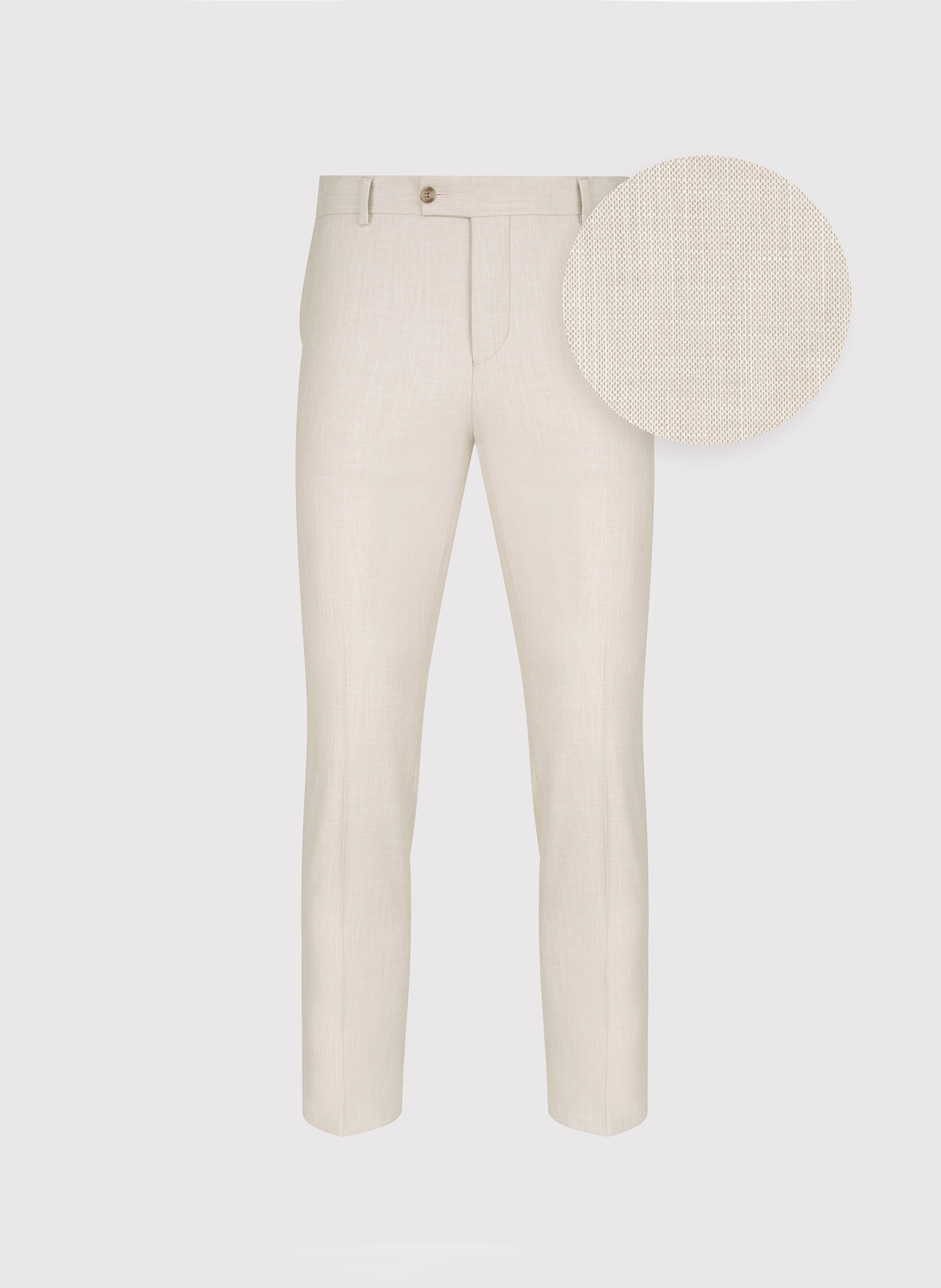 PAKO LORENTE - Beżowe spodnie ganiturowe z lnem