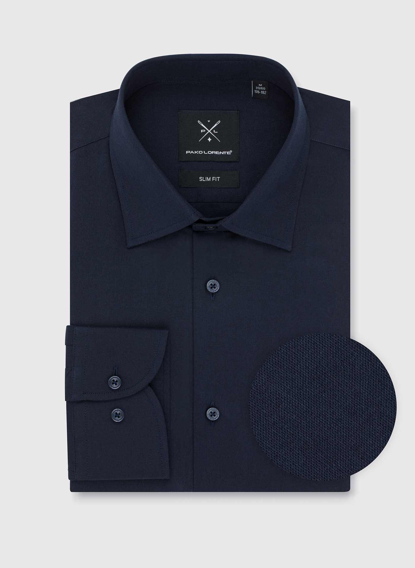 PAKO LORENTE – Granatowa koszula męska