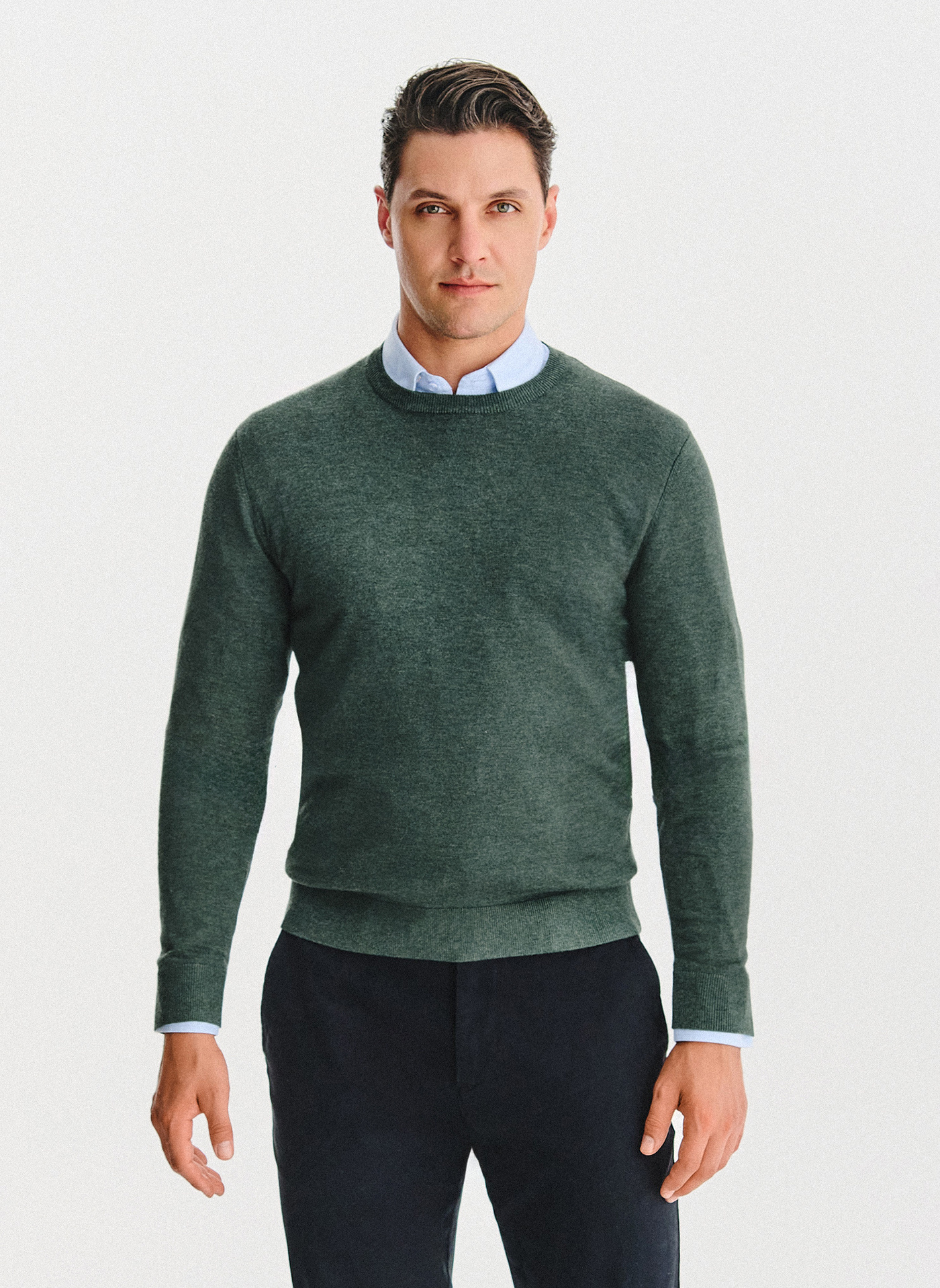 PAKO LORENTE – Zielony sweter męski o-neck