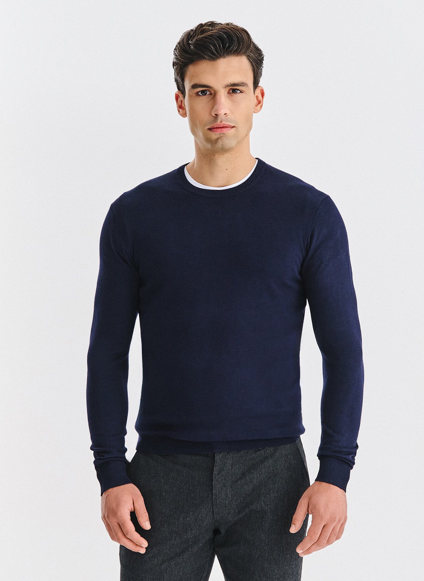 PAKO LORENTE - Granatowy sweter męski